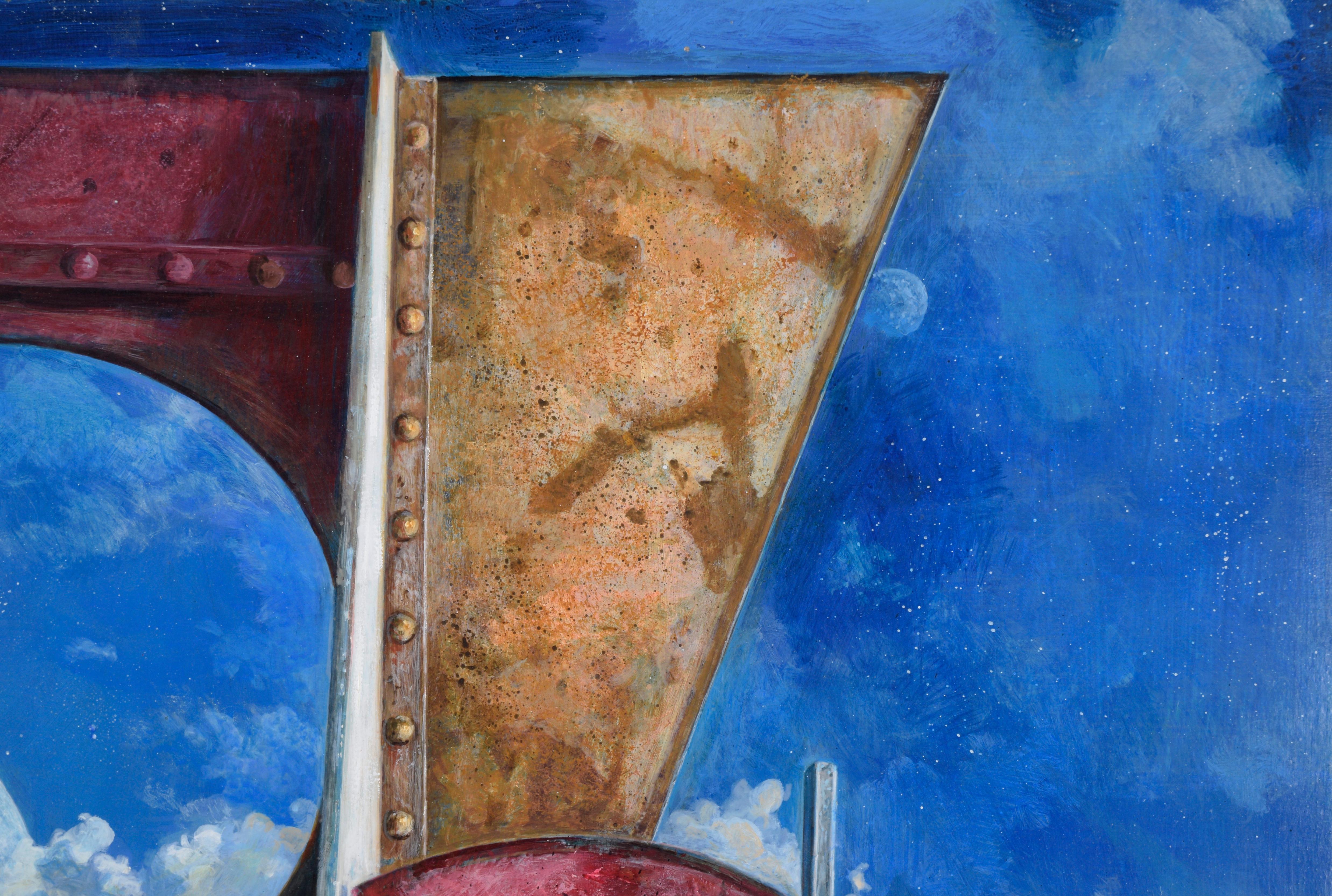 Queen of Outer Space - Original Sci- Fi Surrealist Composition On Board - Painting by Russell Tripp