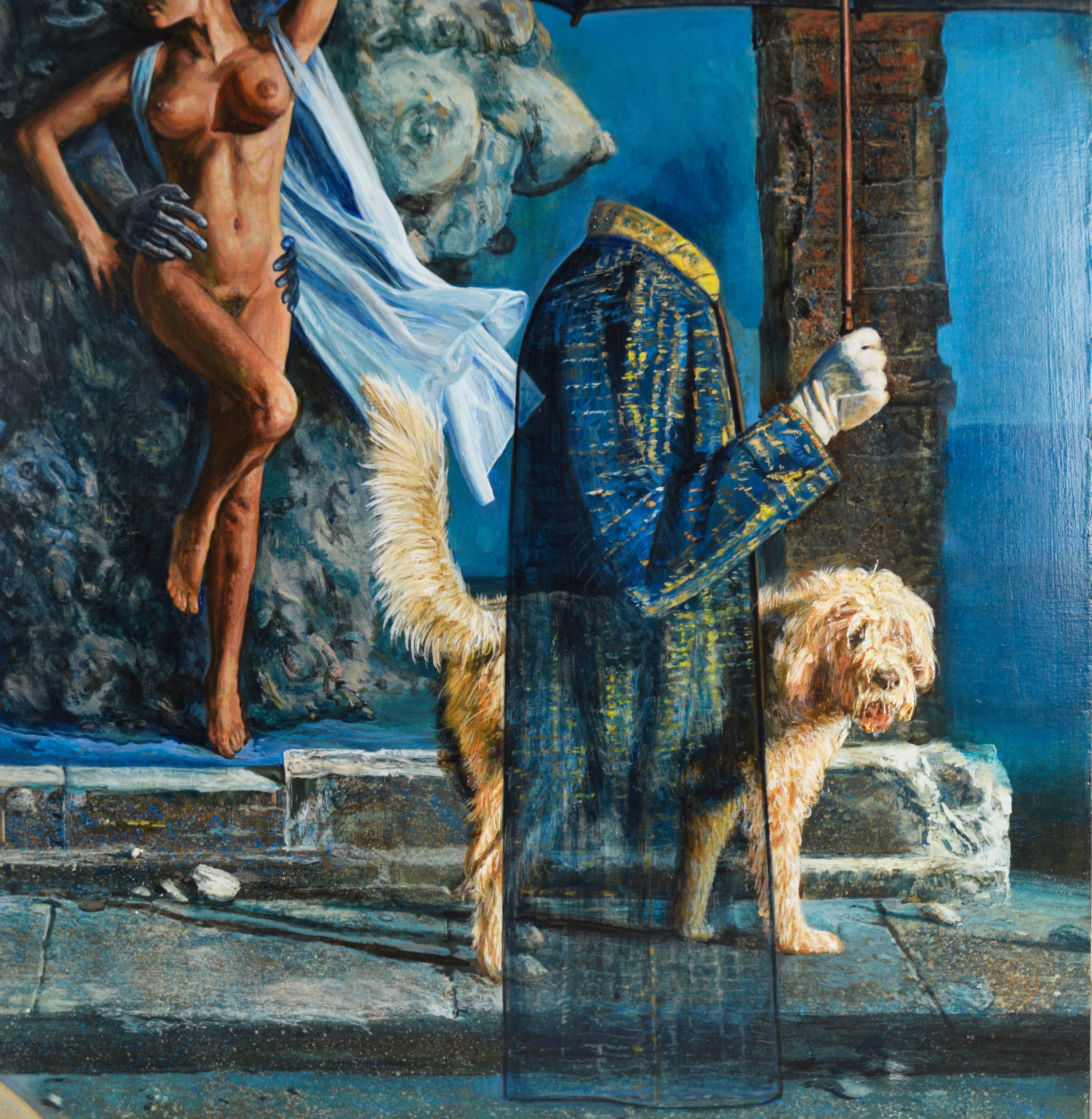 Le tre grazie - Originale surrealista su tavola - Painting Surrealismo di Russell Tripp