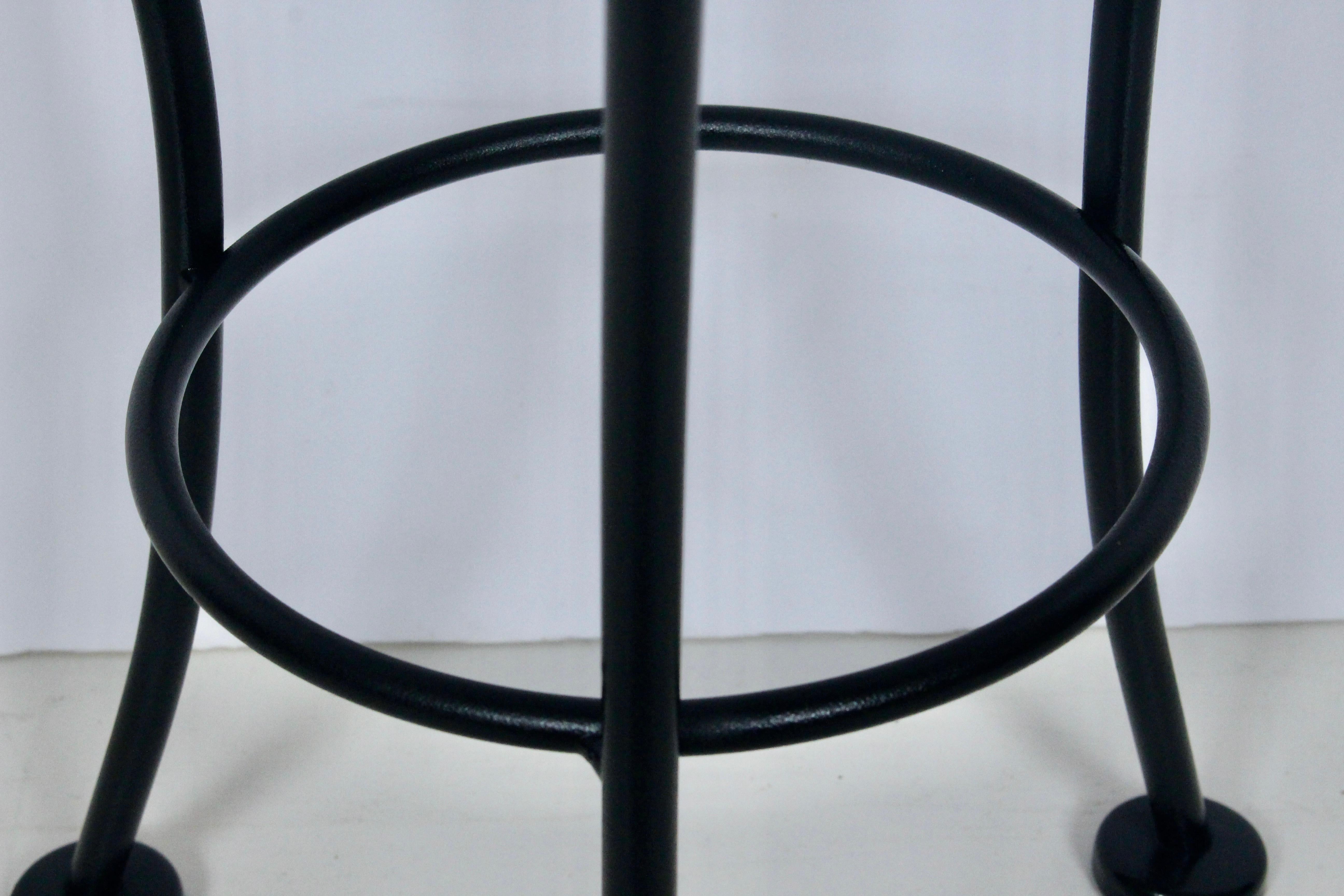 Russell Woodard Circular Black Wire Occasional Tripod Table, 1950's For Sale 2