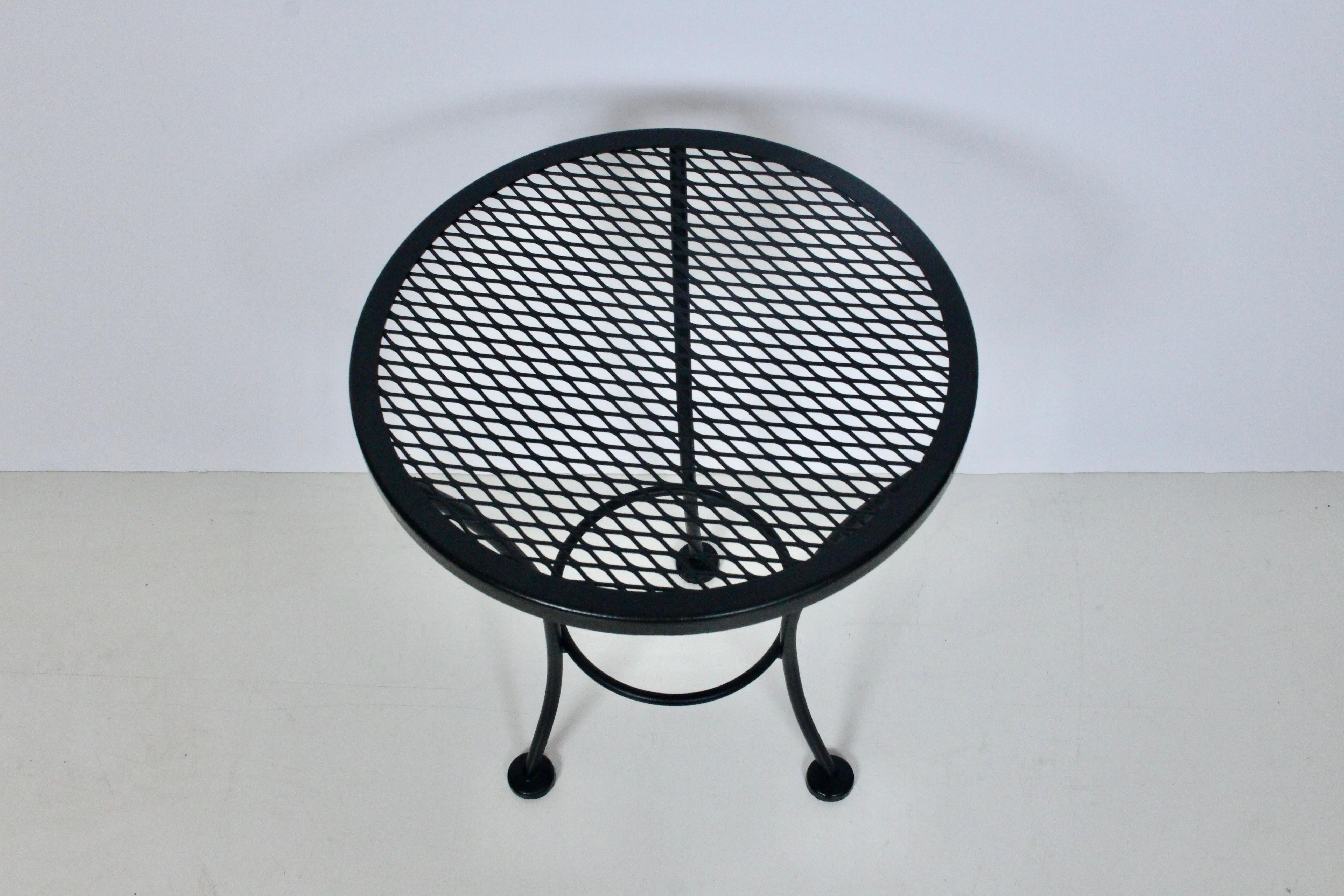 Mid-20th Century Russell Woodard Circular Black Wire Occasional Tripod Table, 1950's For Sale