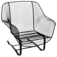 Russell Woodard Black "Sculptura" Spring Lounge Armchair, 1950s