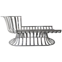 Russell Woodard Deco Style Aluminum Outdoor Patio Chaise Lounge