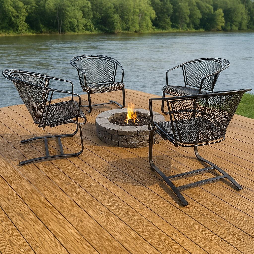 Timeless Elegance for Your Patio
Featuring the Russell Woodard Wrought Iron Chairs

Enhance your outdoor living with this stunning wrought iron dining set, designed for elegance and durability. Featuring a 48-inch round table with a smooth,