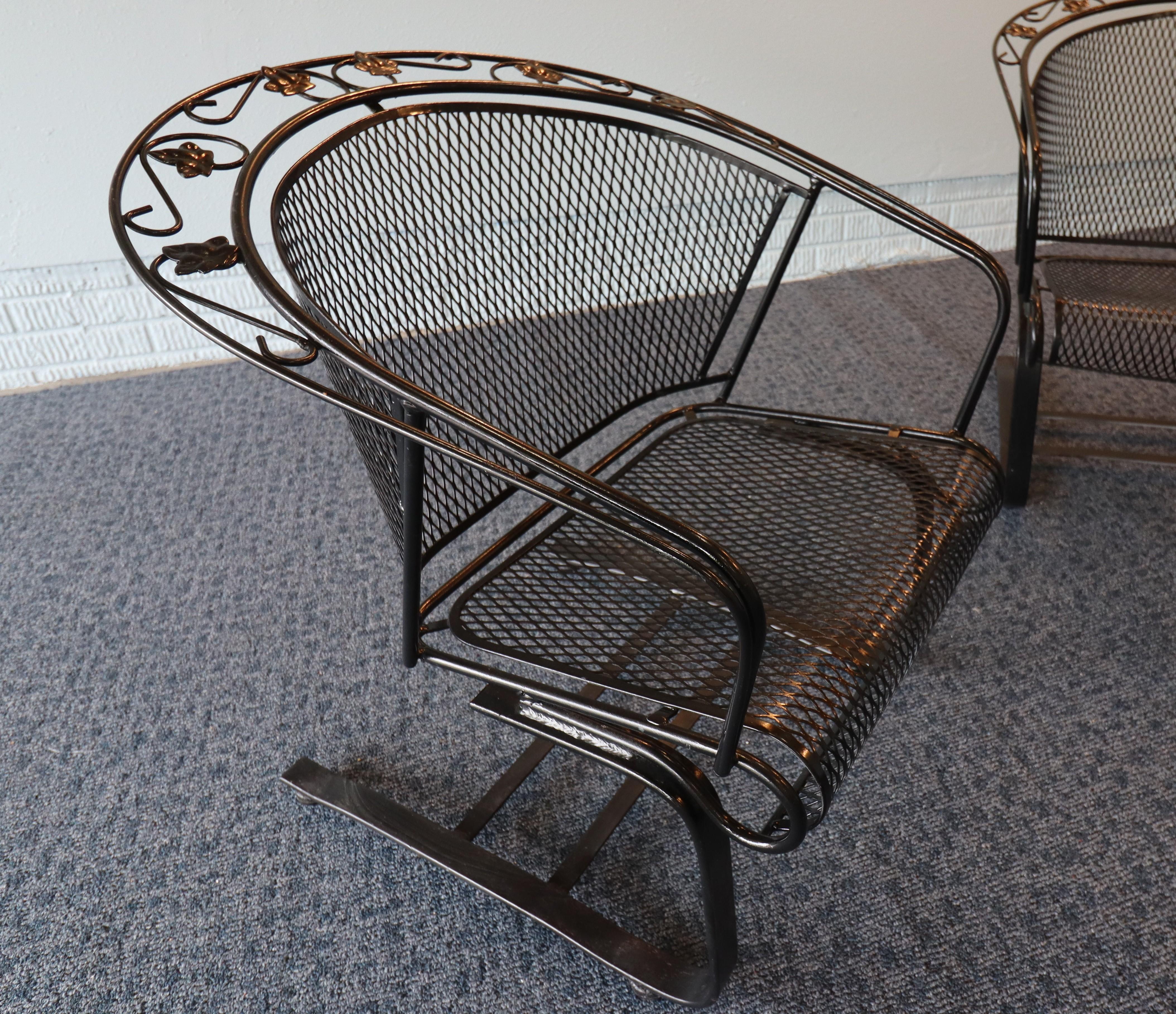 Saldato Russell Woodard English Ivy Leaf Wrought Iron Chairs in vendita