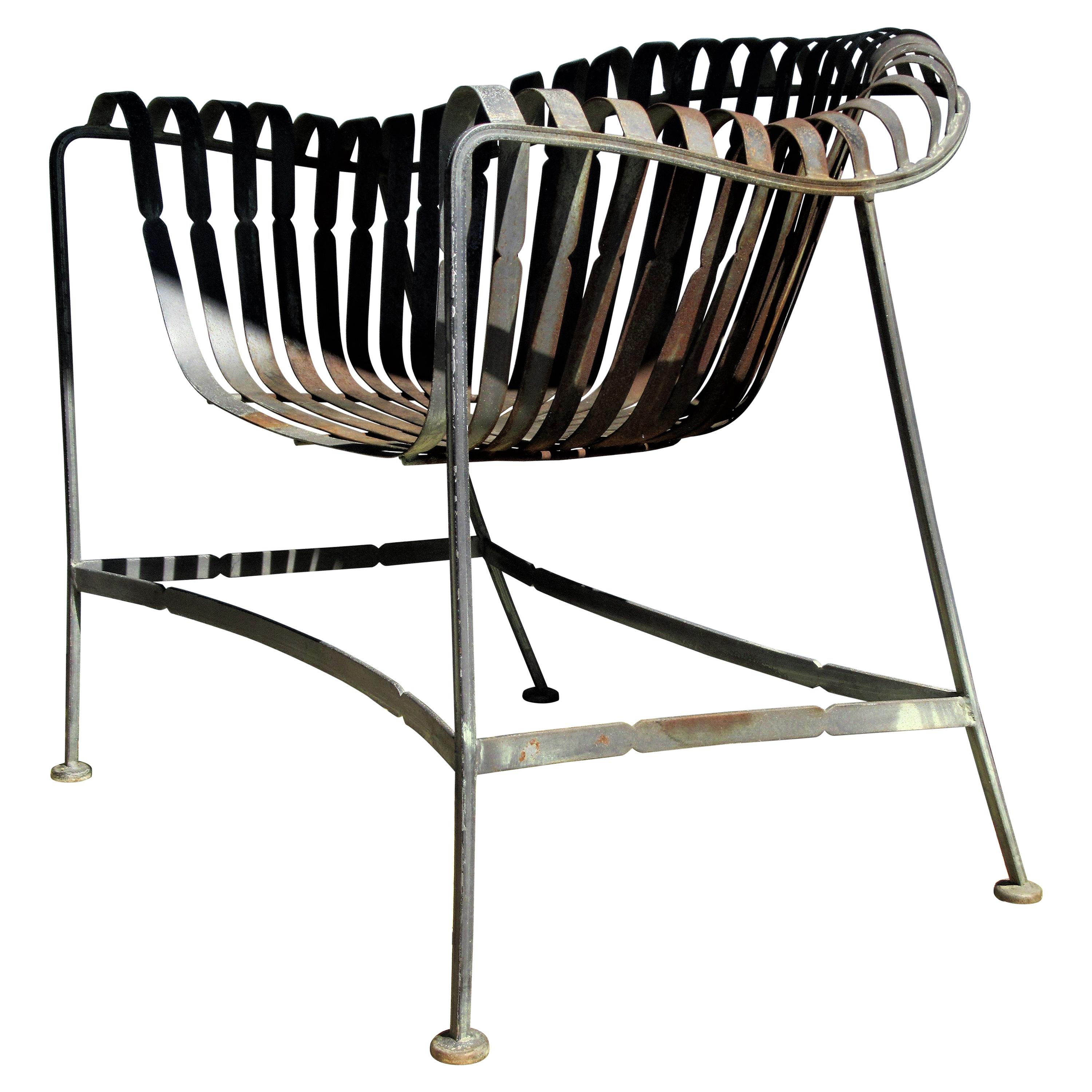  Iron Strap Lounge Chair by Russell Woodard For Sale