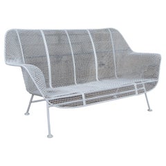 Russell Woodard Mid Century Modern Sculptura Mesh Patio Settee Loveseat Sofa 52"