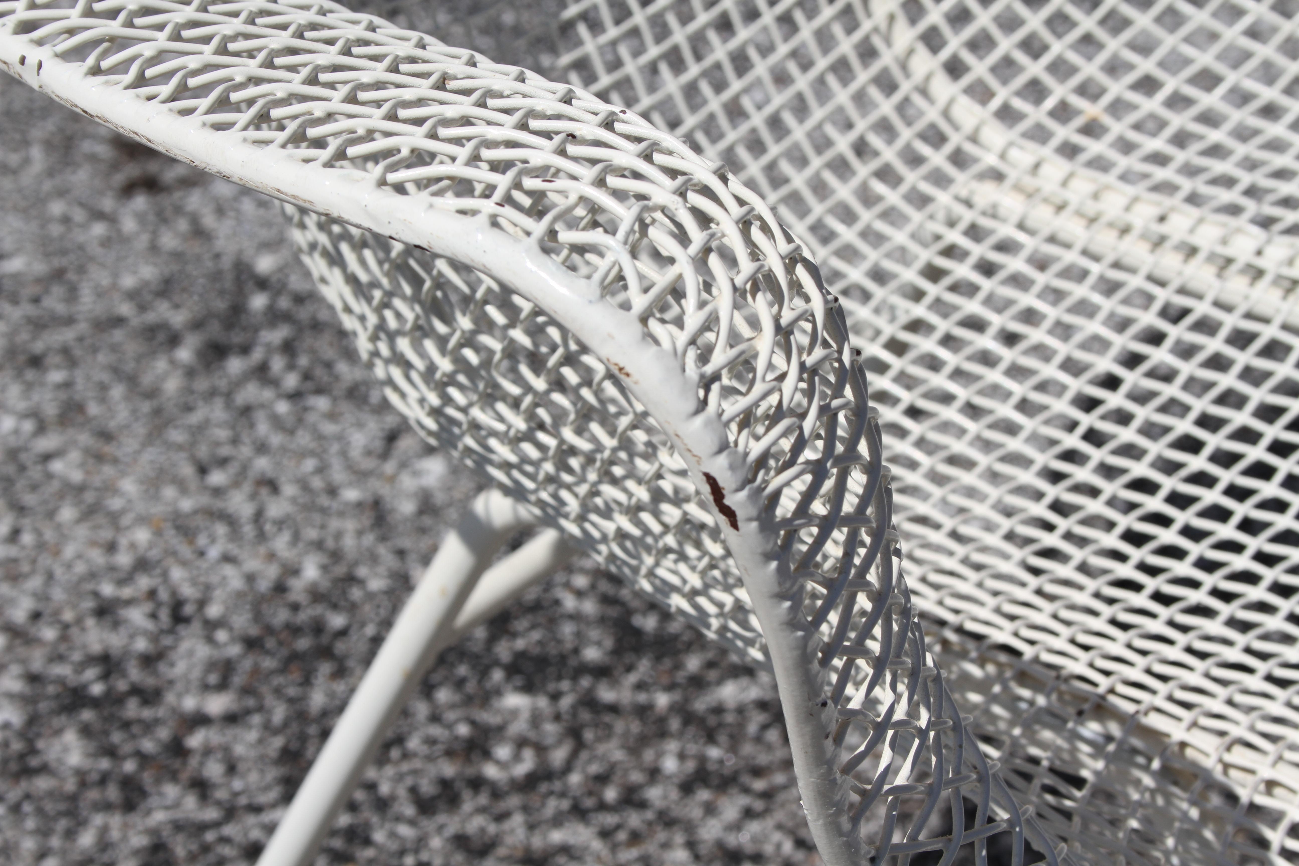 Mid-20th Century Russell Woodard Mid-Century Modern White Mesh Sculptura High Back Lounge Chair  For Sale