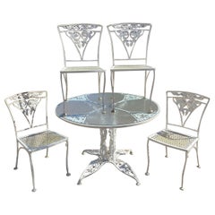 Russell Woodard Orleans Pattern Wrought Iron Patio Garden Dining Set, 5 Pc Set