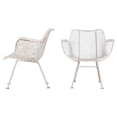 Russell Woodard Pair of White 'Sculptura' Patio Chairs