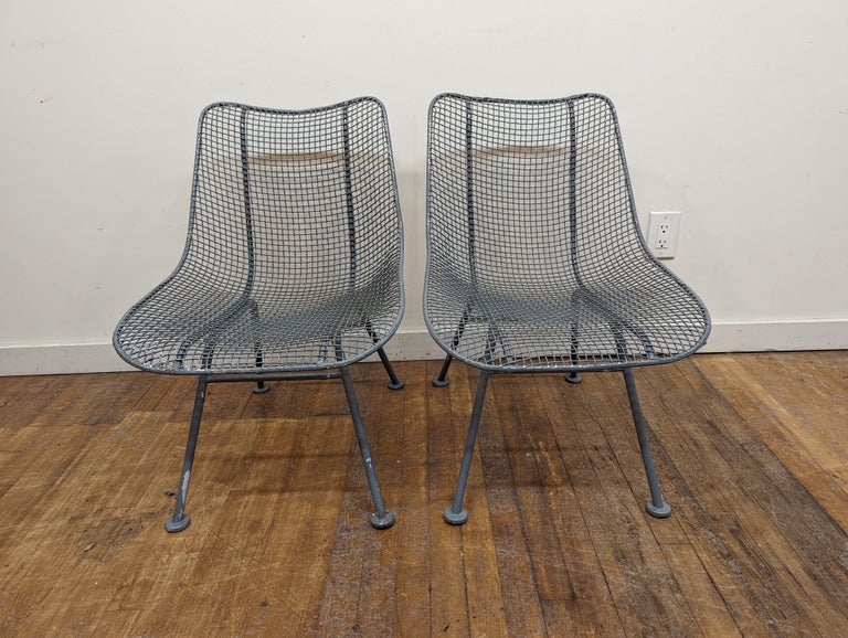 Iron Russell Woodard Pair Sculptura Chairs