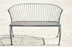 Russell Woodard Pinecrest Style Black Wrought Iron Garden Patio Loveseat Settee