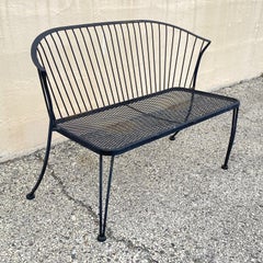 Russell Woodard Pinecrest Style Wrought Iron Garden Patio Loveseat Bench