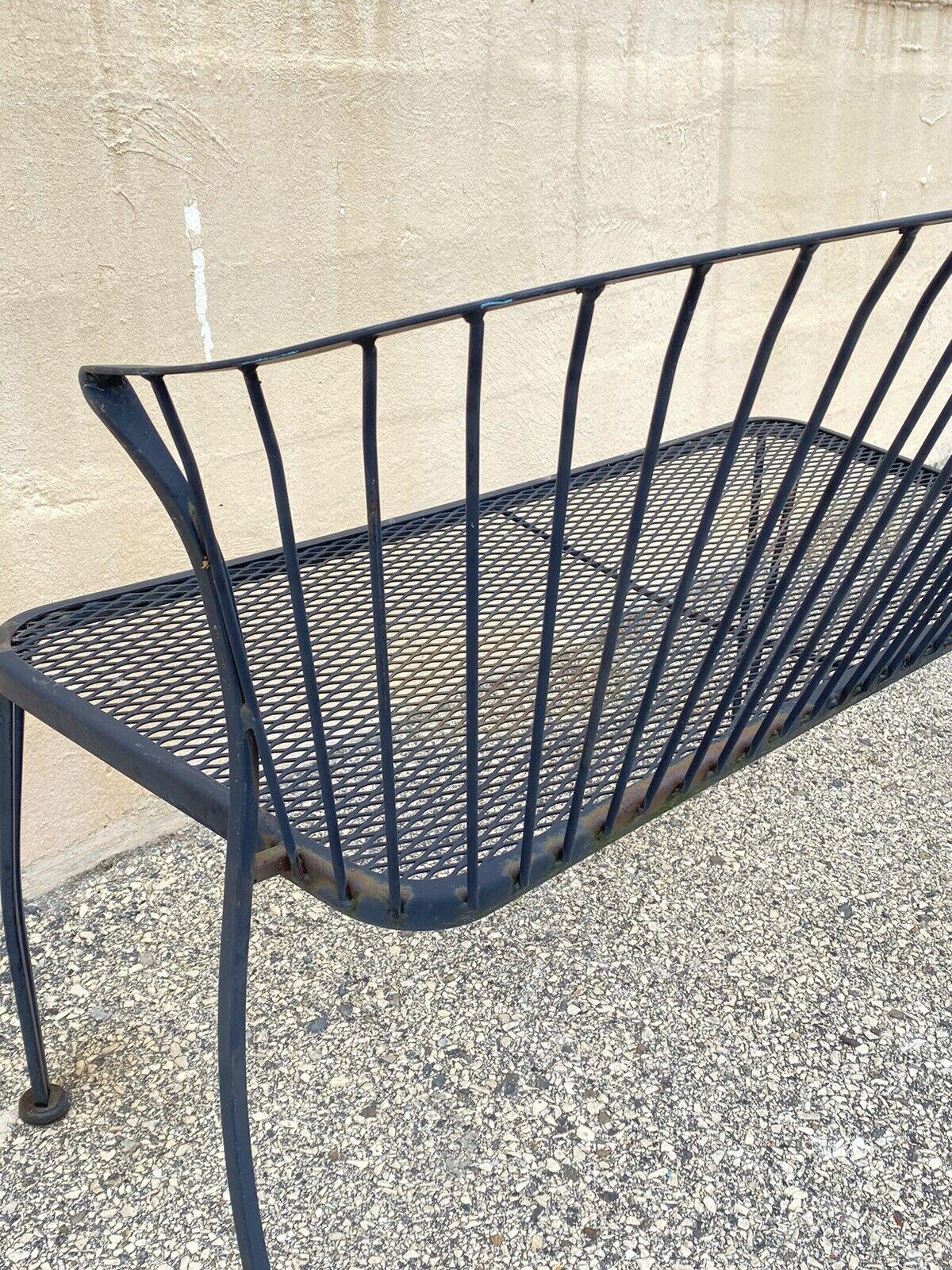 Russell Woodard Pinecrest Style Wrought Iron Garden Patio Loveseat Bench For Sale 3