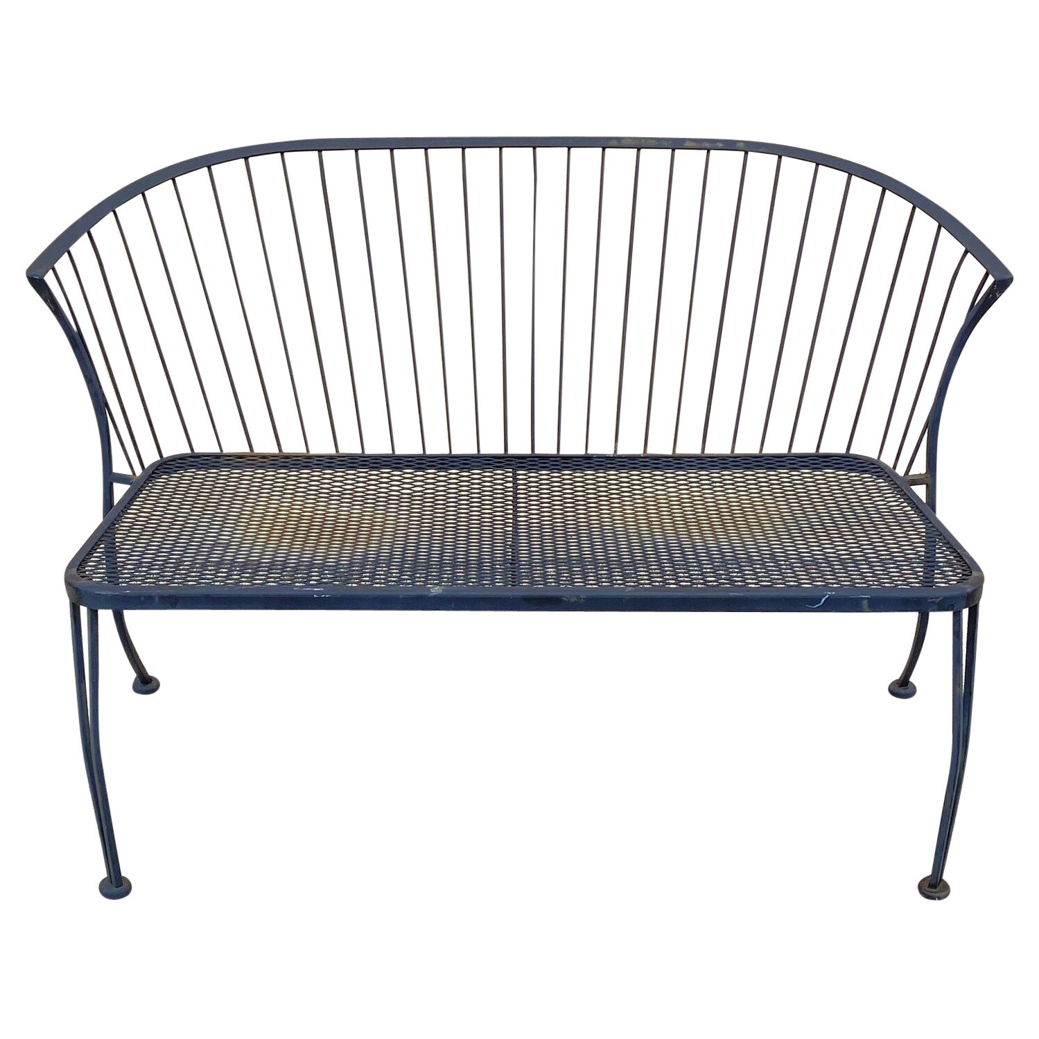 Russell Woodard Pinecrest Style Wrought Iron Garden Patio Loveseat Bench