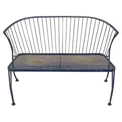 Russell Woodard Pinecrest Style Wrought Iron Garden Patio Loveseat Bench
