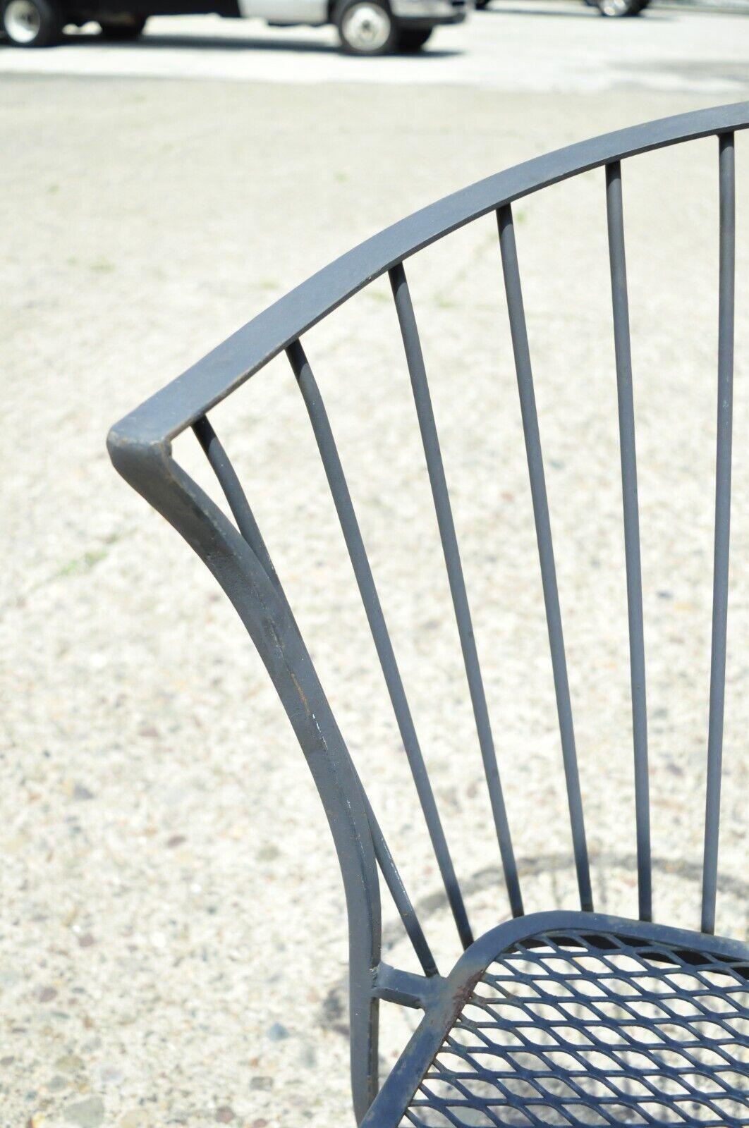 Mid-Century Modern Russell Woodard Pinecrest Wrought Iron Outdoor Garden Dining Chair '1'