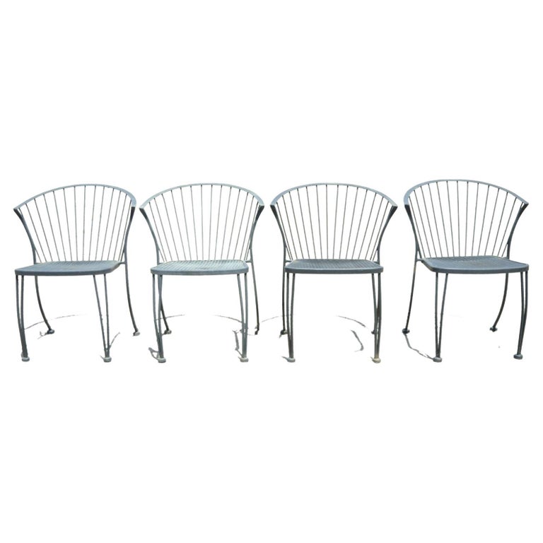 Russell Woodard Pinecrest Wrought Iron Outdoor Garden Dining Chair, Set