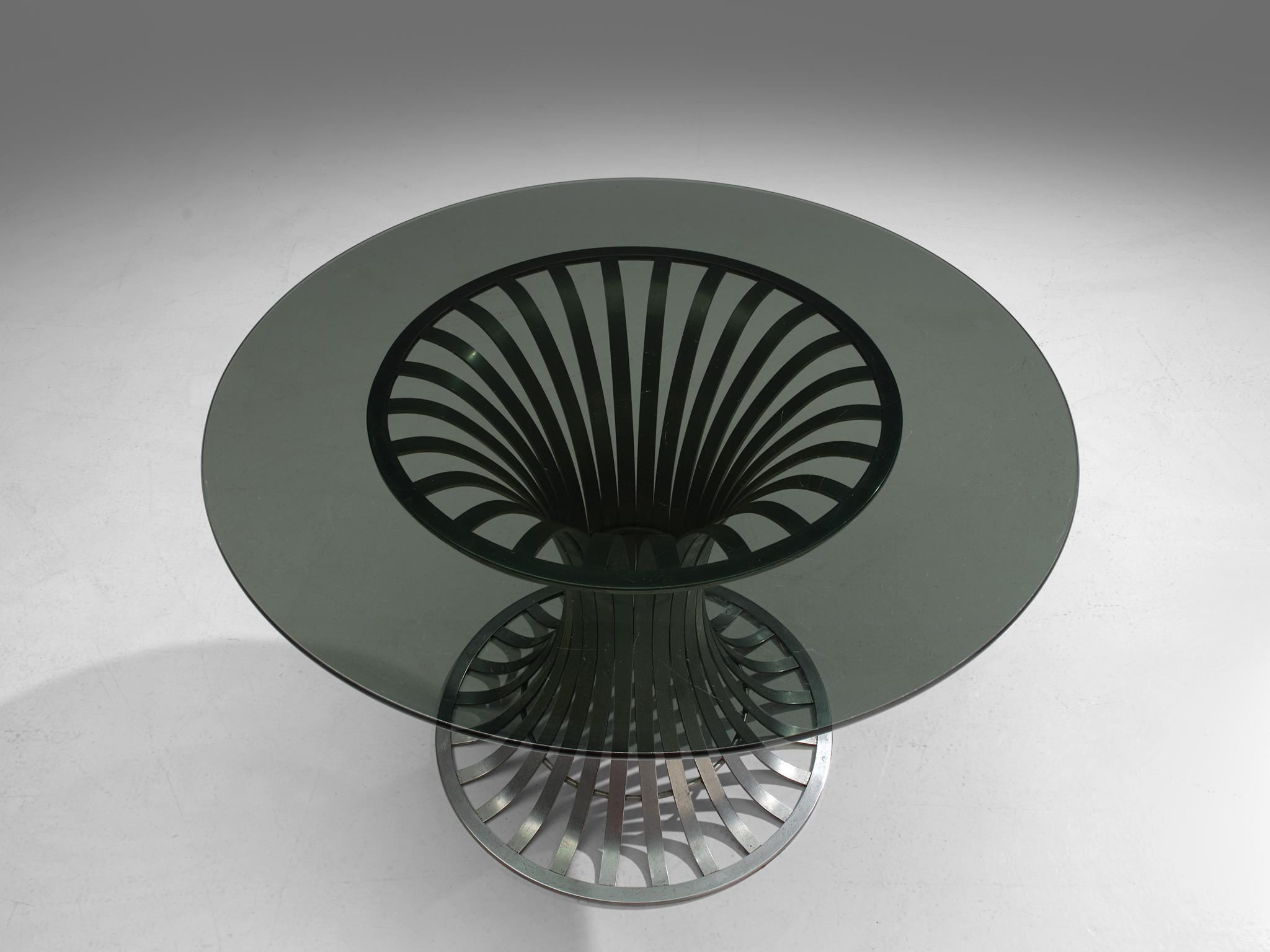 Russell Woodard Round Dining Table with Aluminium and Glass 1