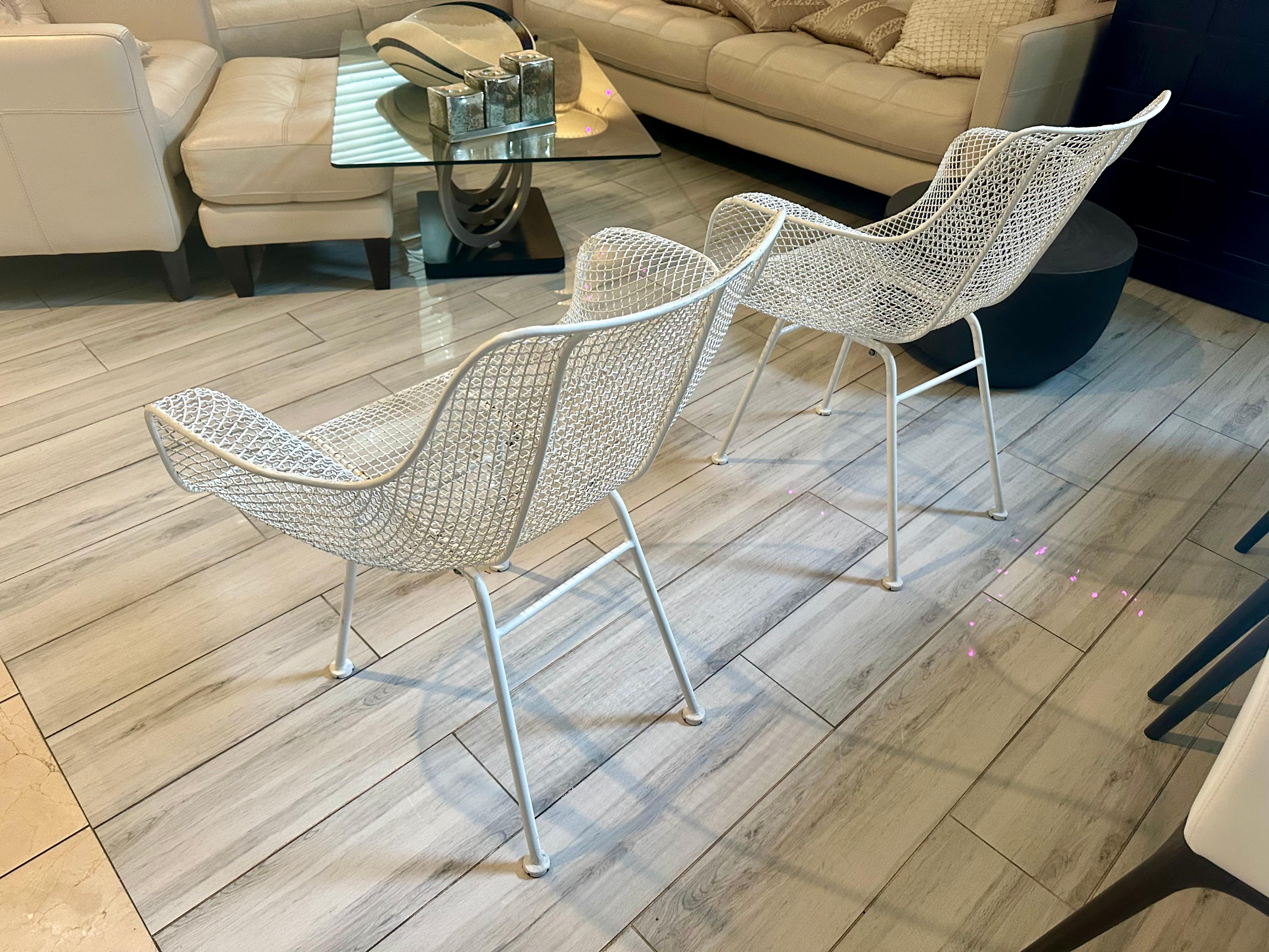 Russell Woodard Sculptura Armchairs, Wrought Iron, Circa 1950’s, MCM For Sale 3
