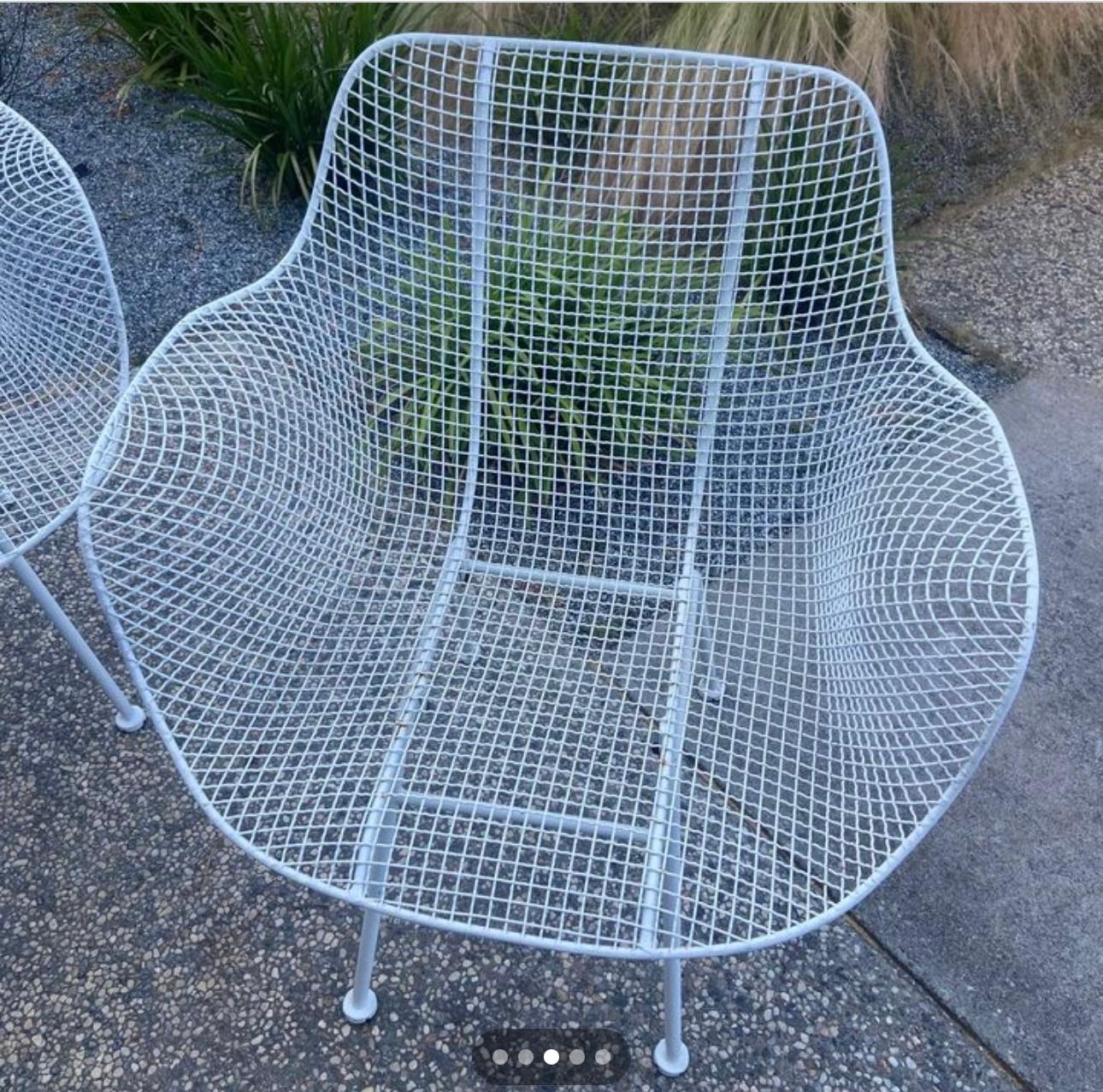 American Classical Russell Woodard Sculptura Armchairs, Wrought Iron, Circa 1950’s, MCM For Sale