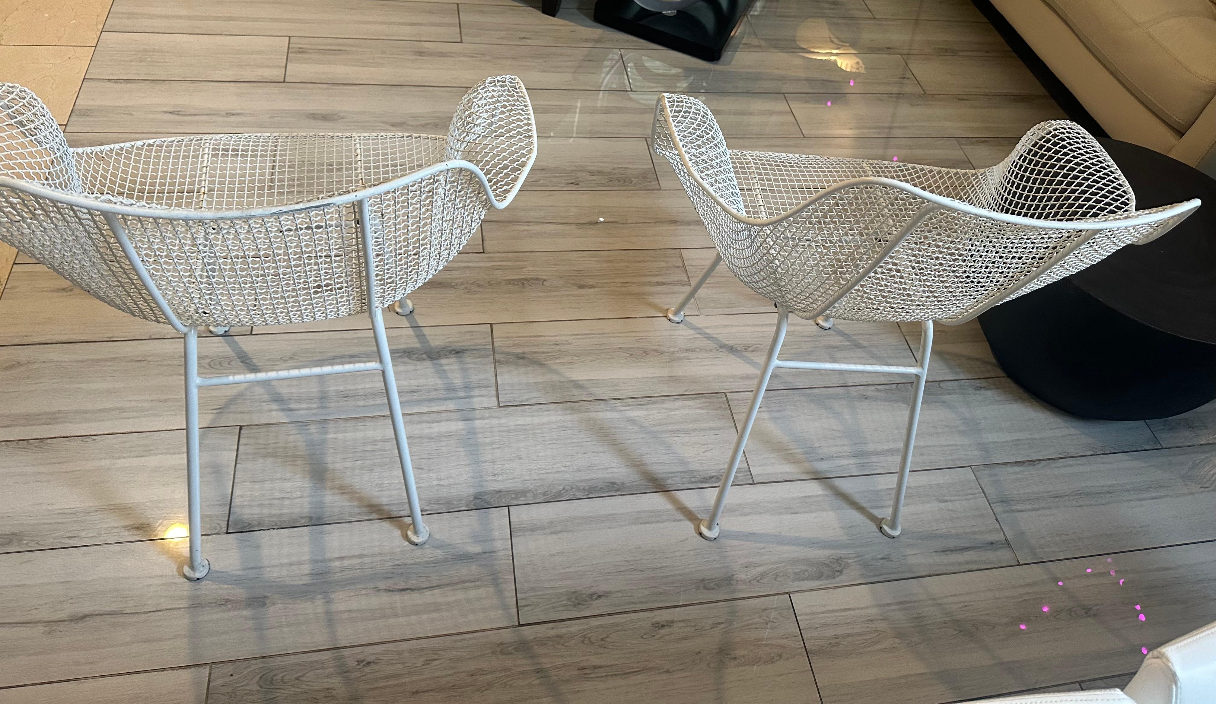 Russell Woodard Sculptura Armchairs, Wrought Iron, Circa 1950’s, MCM For Sale 2