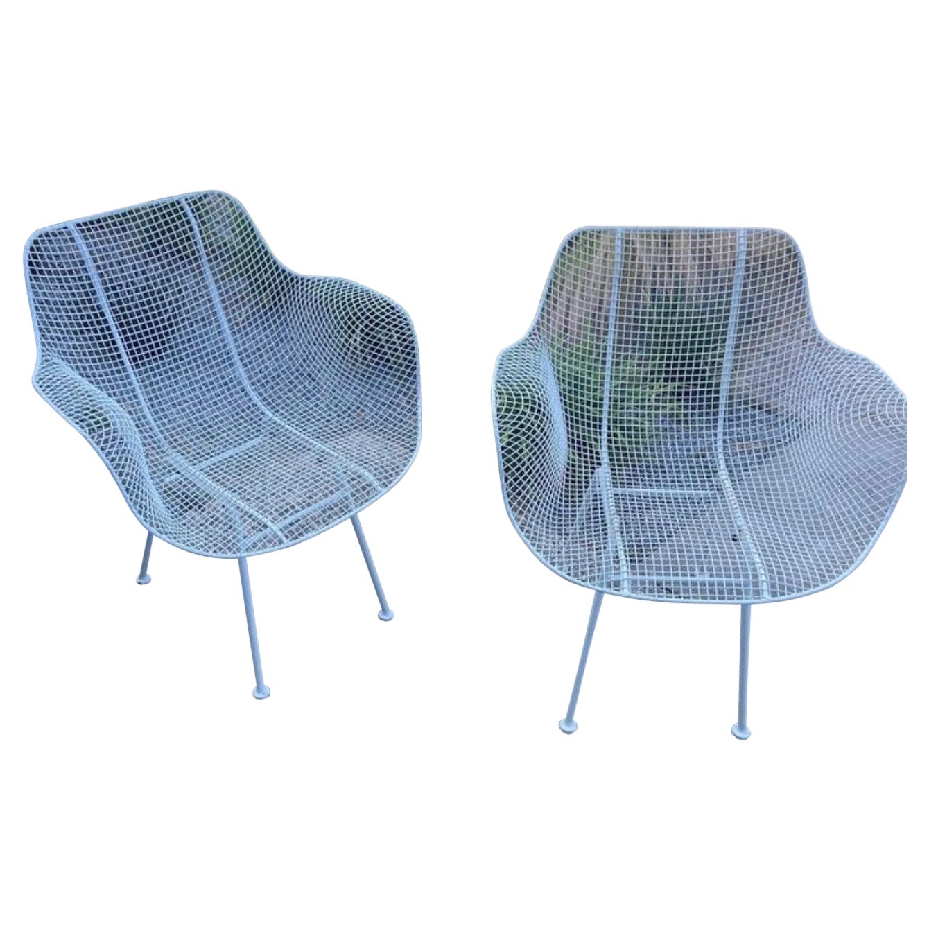 Russell Woodard Sculptura Armchairs, Wrought Iron, Circa 1950’s, MCM For Sale