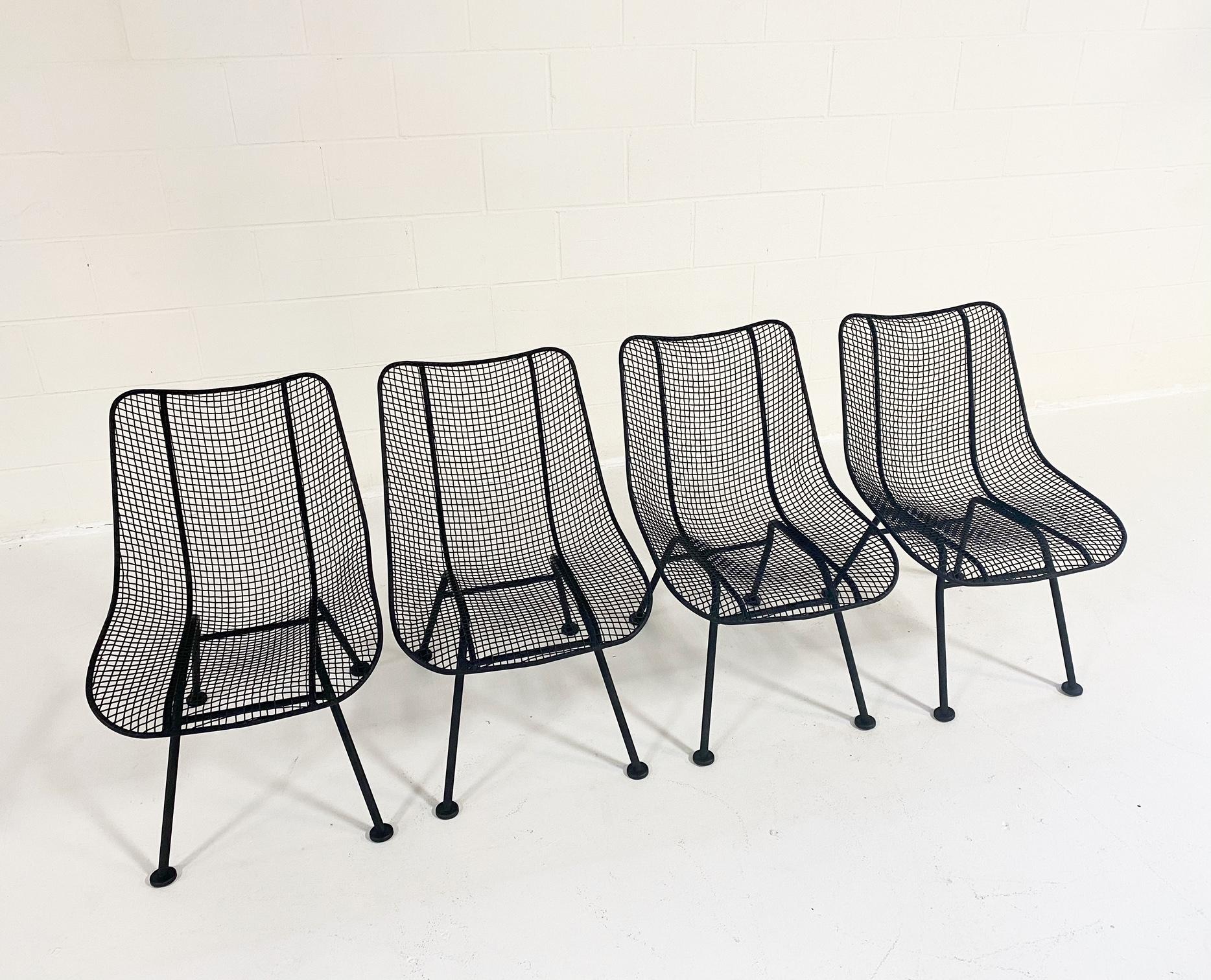 Late 20th Century Russell Woodard Sculptura Dining Chairs Freshly Powder Coated, Set of 4
