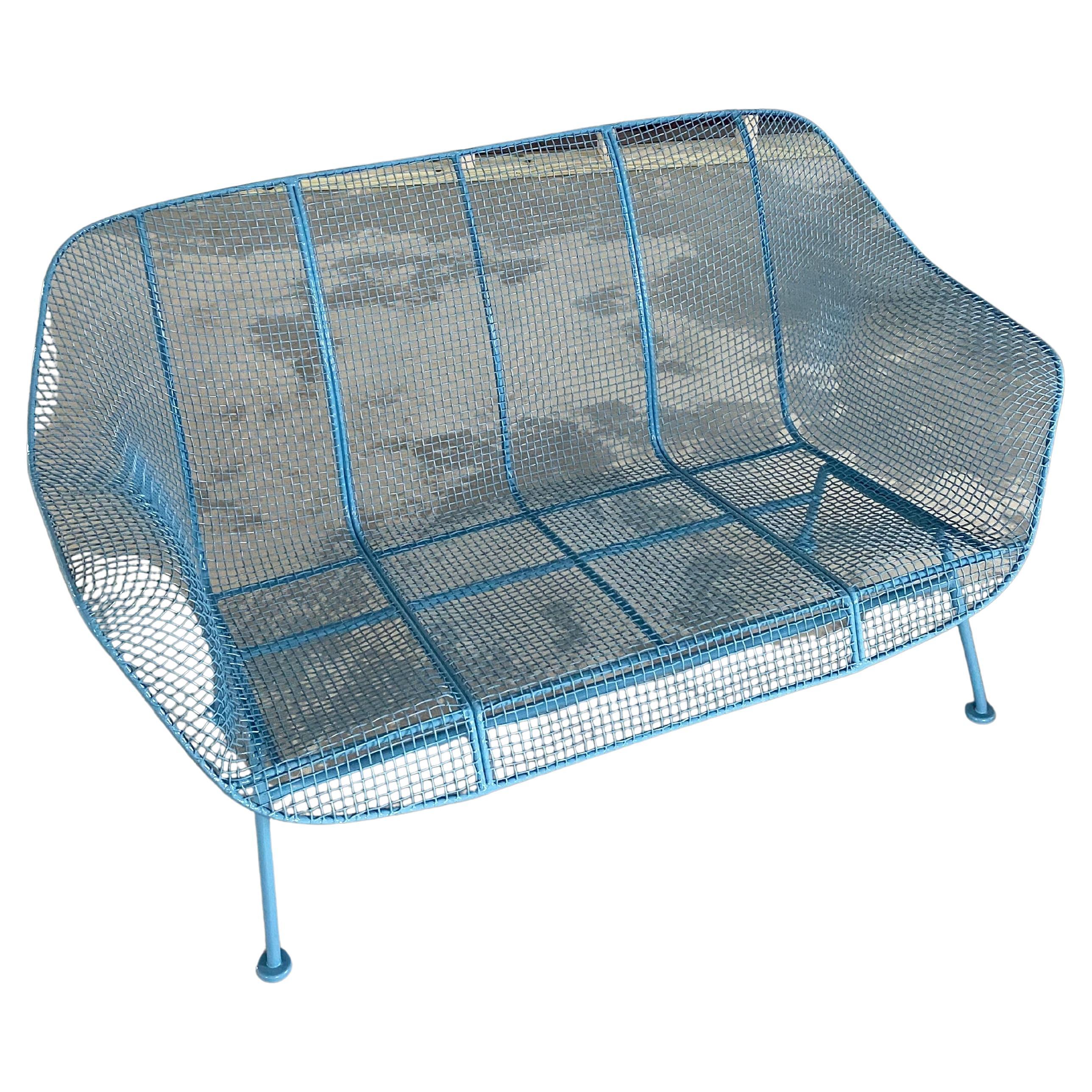 Mid-Century Modern Fauteuil Russell Woodard Sculptura bleu céruléen et chaise «ringer » en porte-à-faux en vente