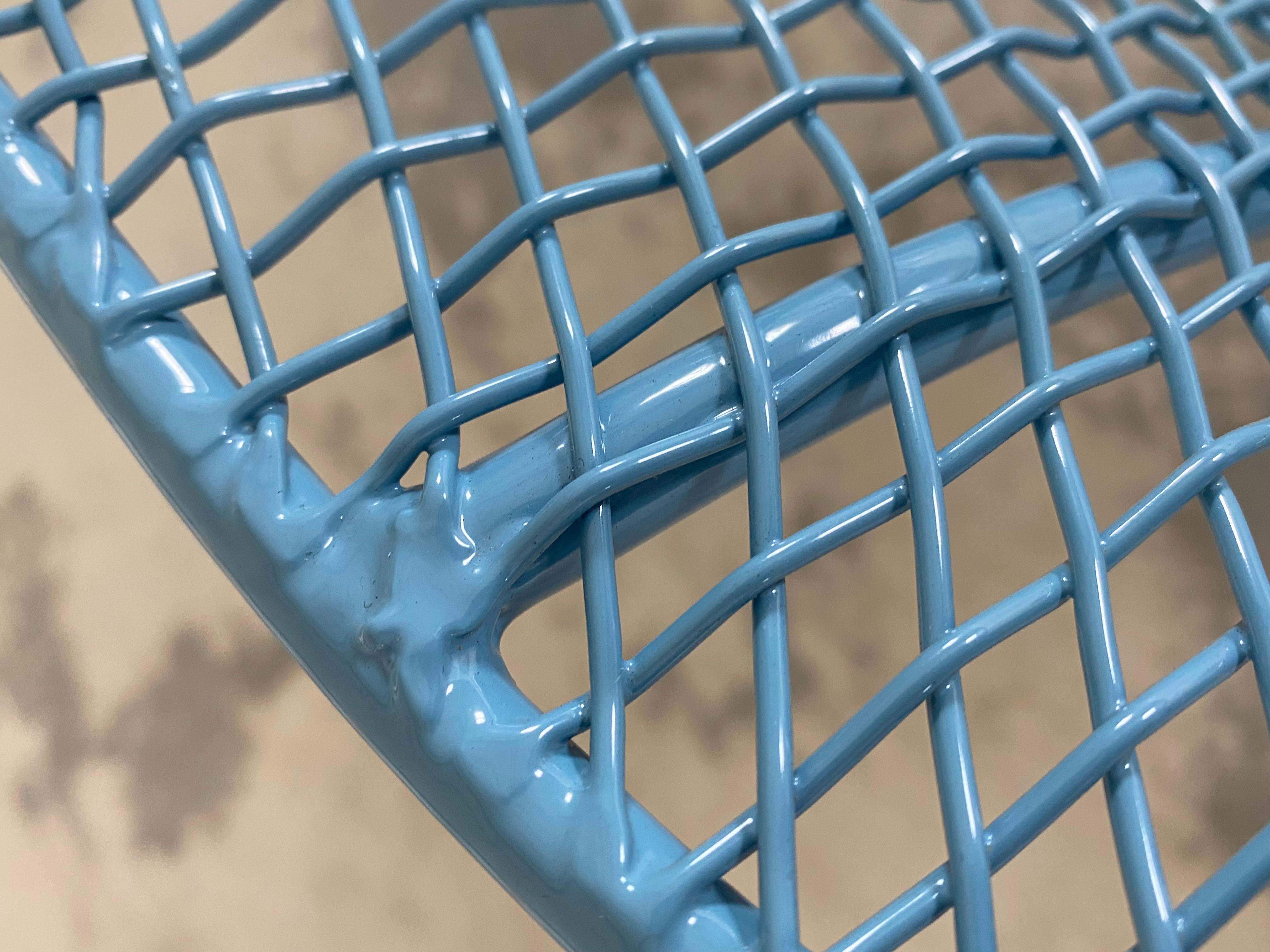 Métal Fauteuil Russell Woodard Sculptura bleu céruléen et chaise «ringer » en porte-à-faux en vente