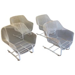 Russell Woodard Sculptura Outdoor Patio Cantilever Lounge Chairs