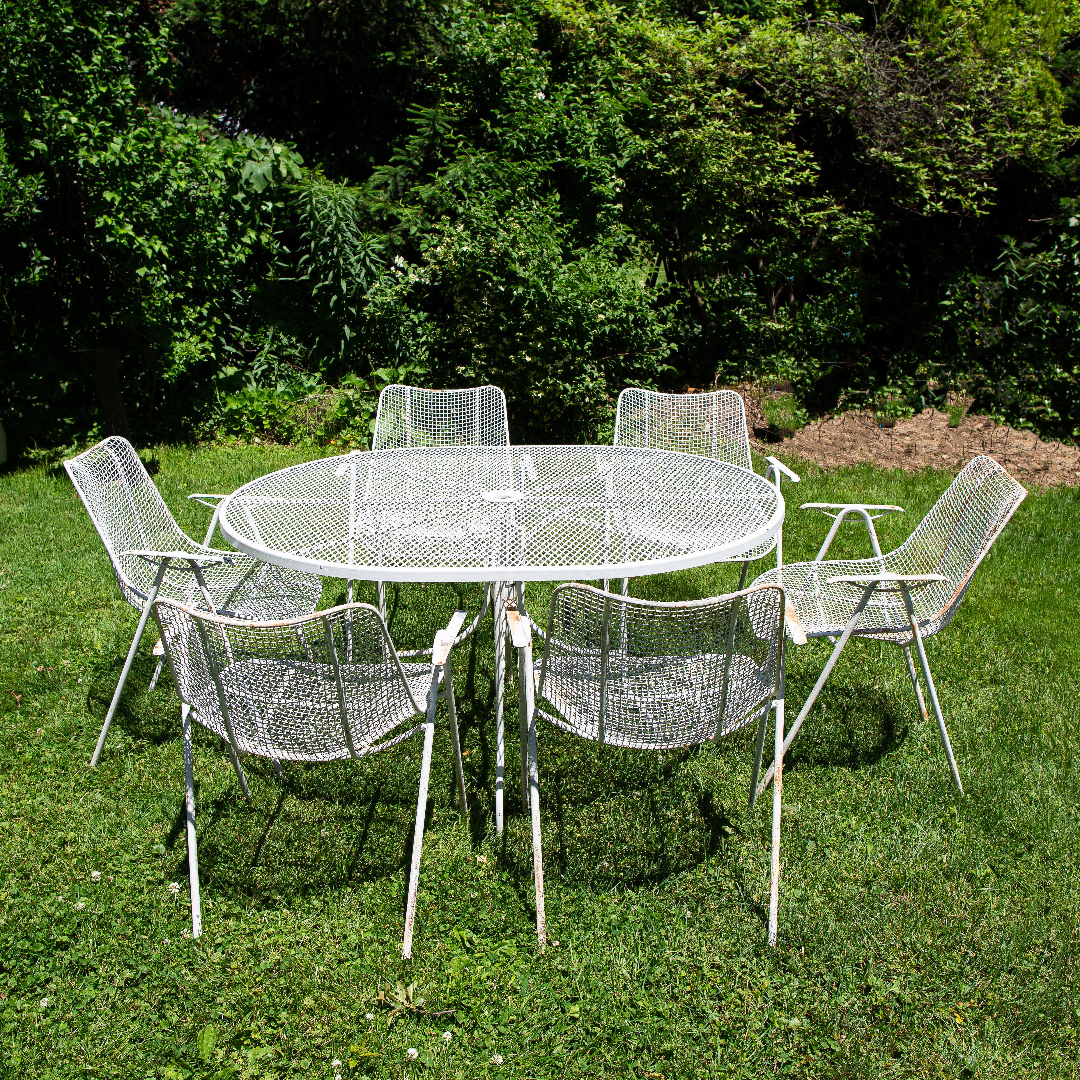 Mid-Century Modern Russell Woodard Sculptura Outdoor Patio Dining Set