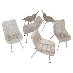 Russell Woodard Sculptura Outdoor Poolside Chairs Set of Six