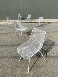 Russell Woodard 'Sculptura' white outdoor armless chairs - 6 available