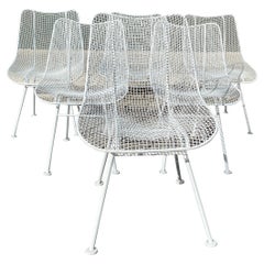 Russell Woodard 'Sculptura' white outdoor armless chairs - 6 available