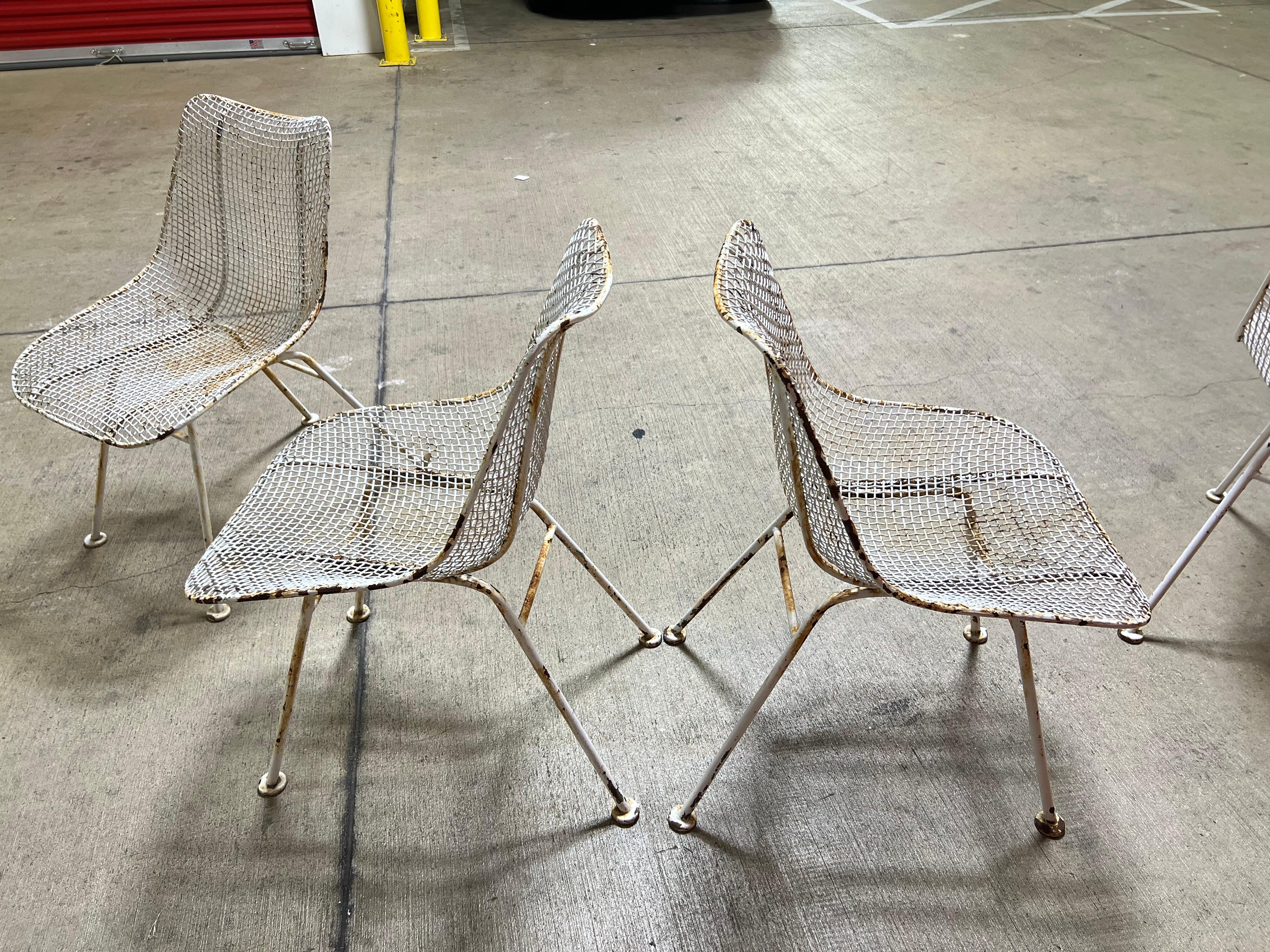 Great set of original iconic vintage mid-century mesh chairs, crafted by Woodard.