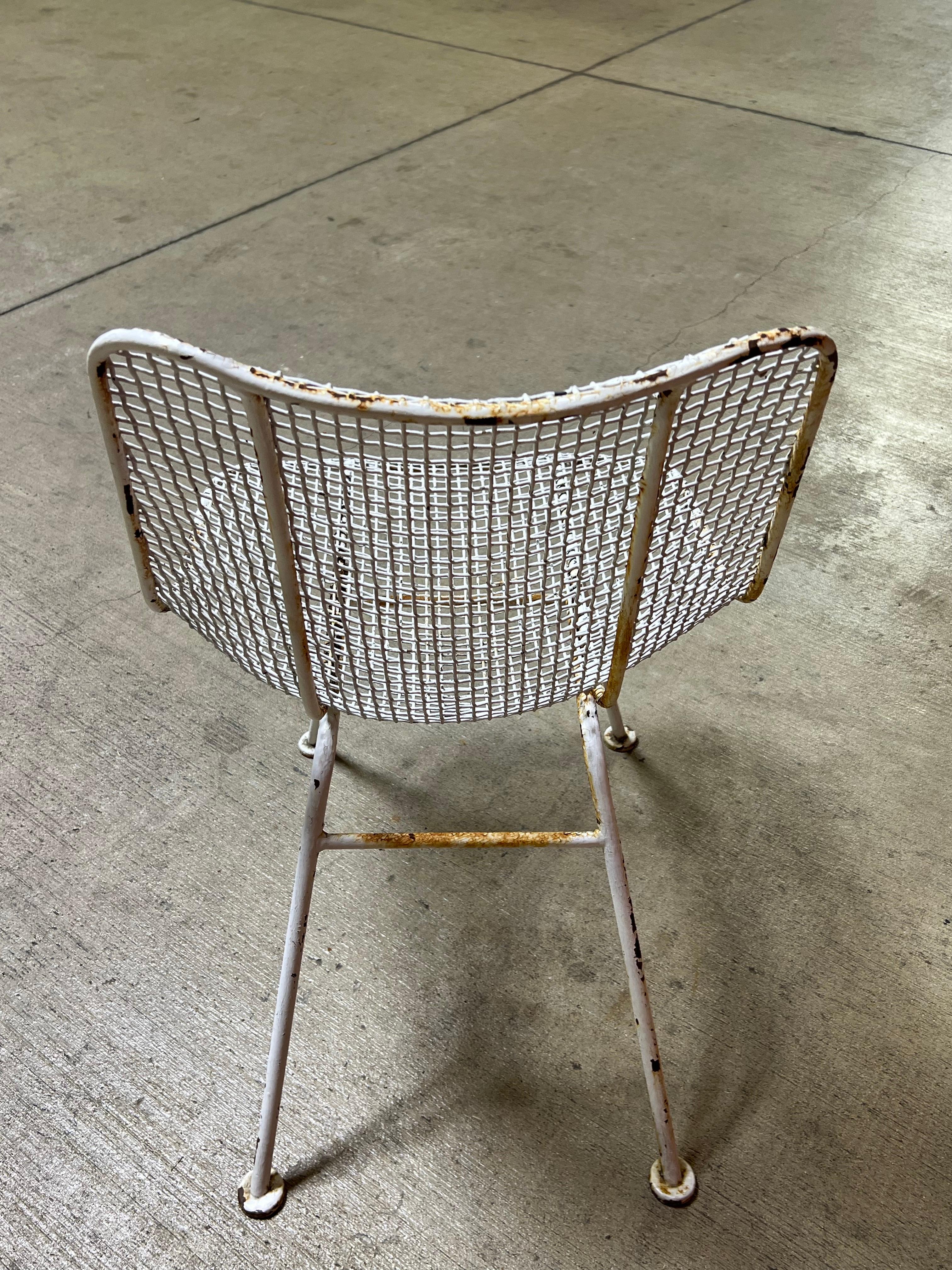 Mid-20th Century Russell Woodard 'Sculptura' White Outdoor Armless Chairs - Set of 4 For Sale