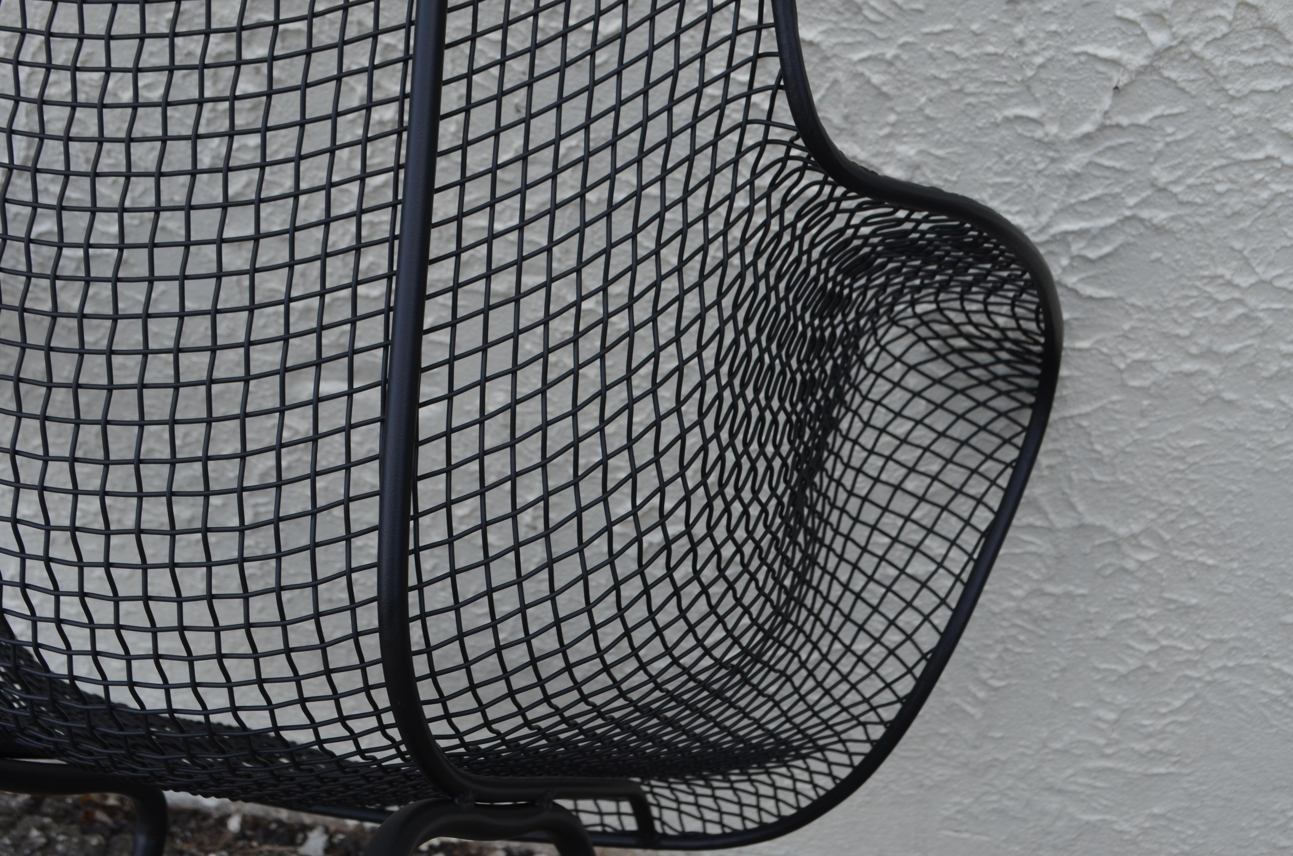 Russell Woodard Sculptura Wire Patio Chairs, Set of 4, Classic Black 3