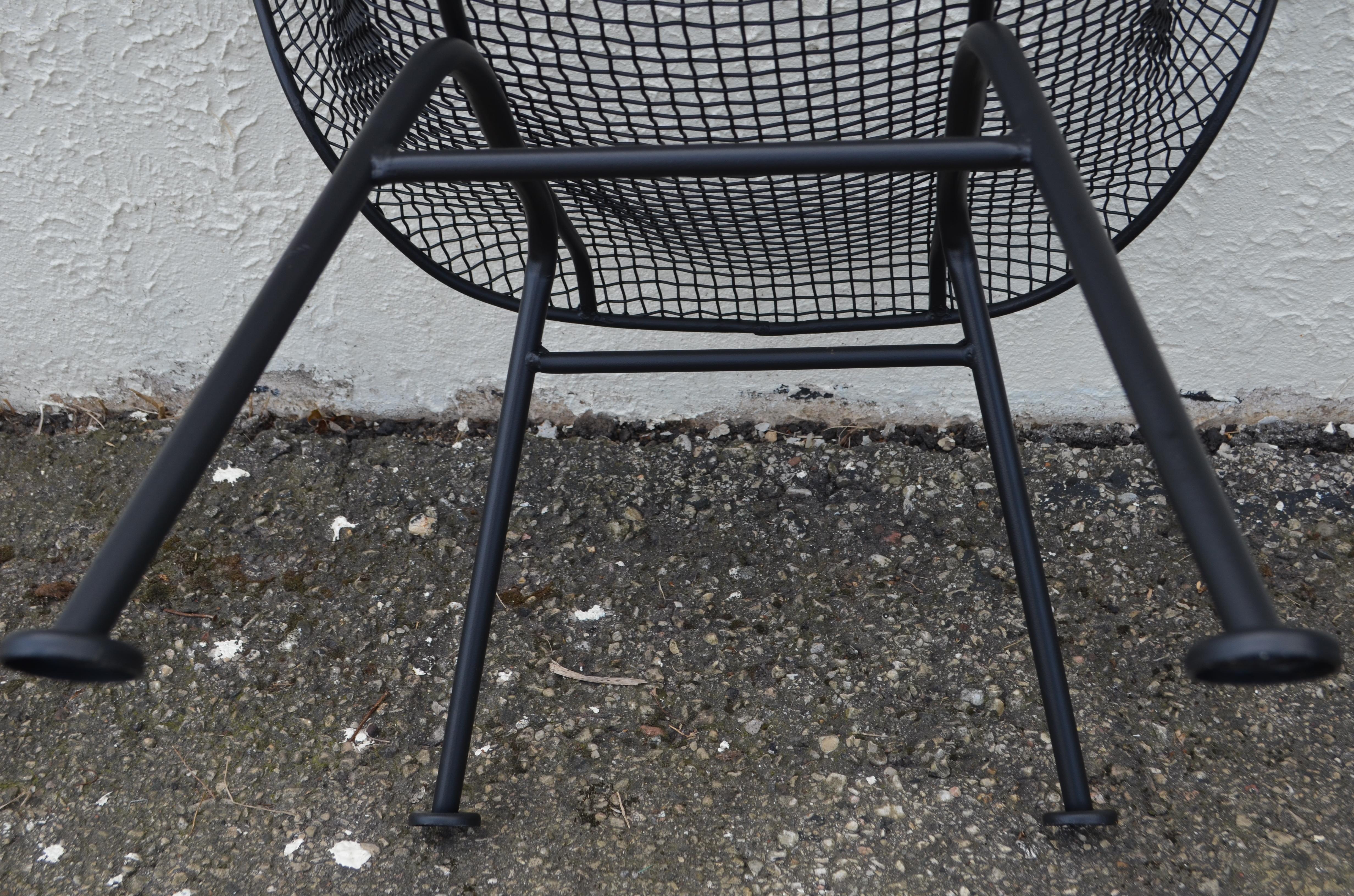 Russell Woodard Sculptura Wire Patio Chairs, Set of 4, Classic Black 4