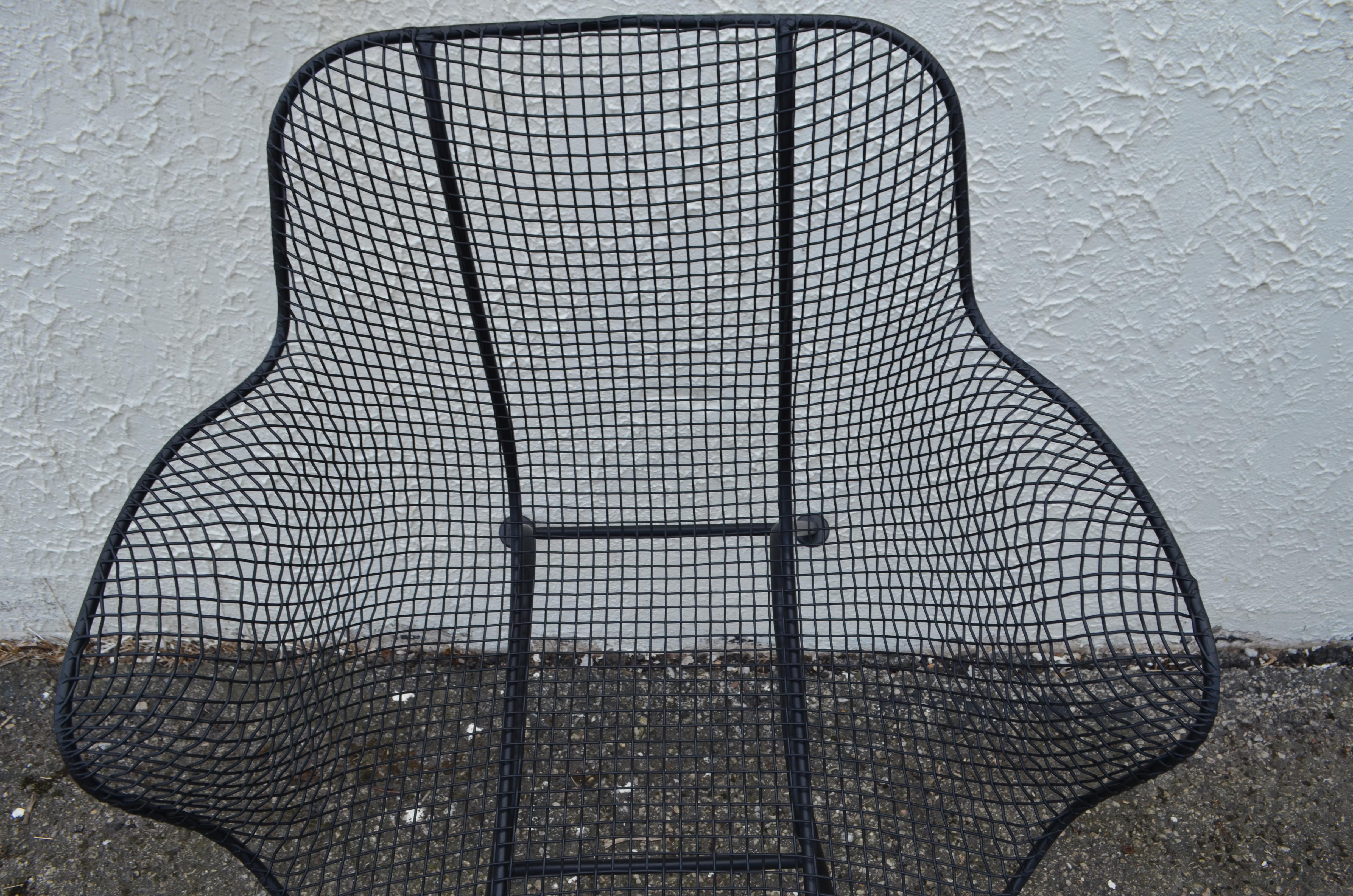 Russell Woodard Sculptura Wire Patio Chairs, Set of 4, Classic Black 1