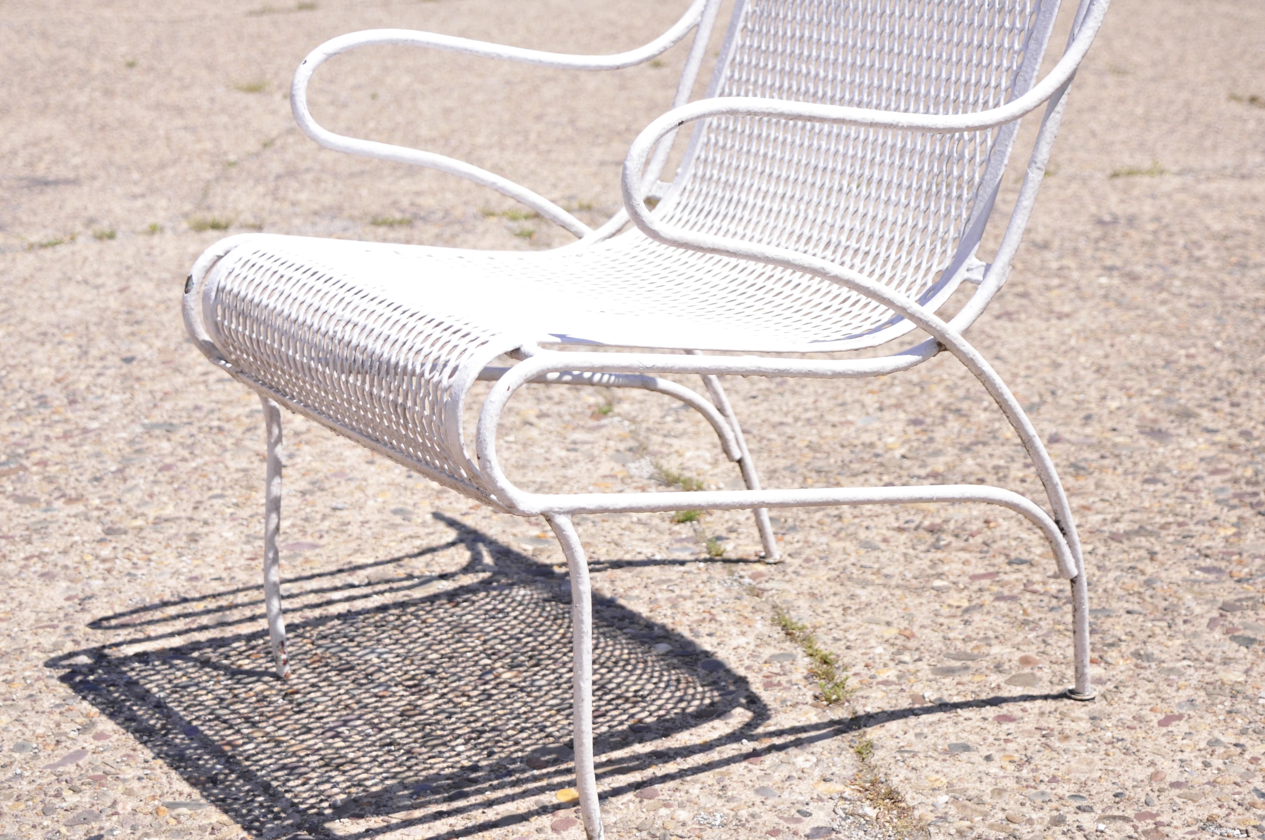 Russell Woodard Sculptura Wrought Iron Sculptural Garden Patio Dining Arm Chair 1