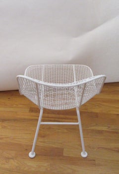 Russell Woodard Sculptural White Mesh Dining Side Chairs Set of 6