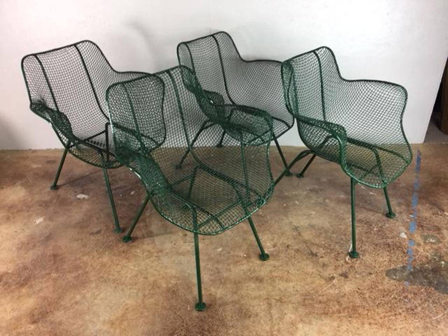 Rus Woodard Sculpture Steel Patio Set For At 1stdibs