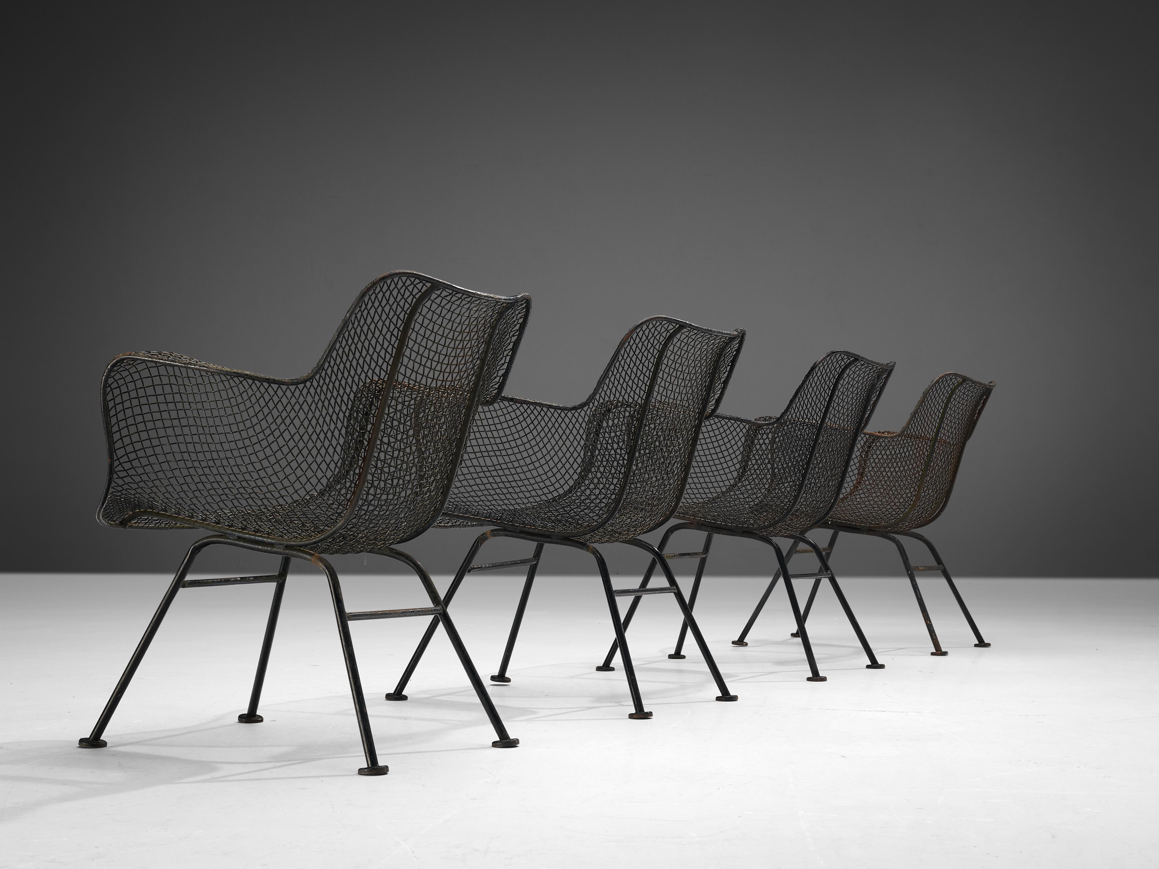 American Russell Woodard Set of Four 'Sculptura' Chairs