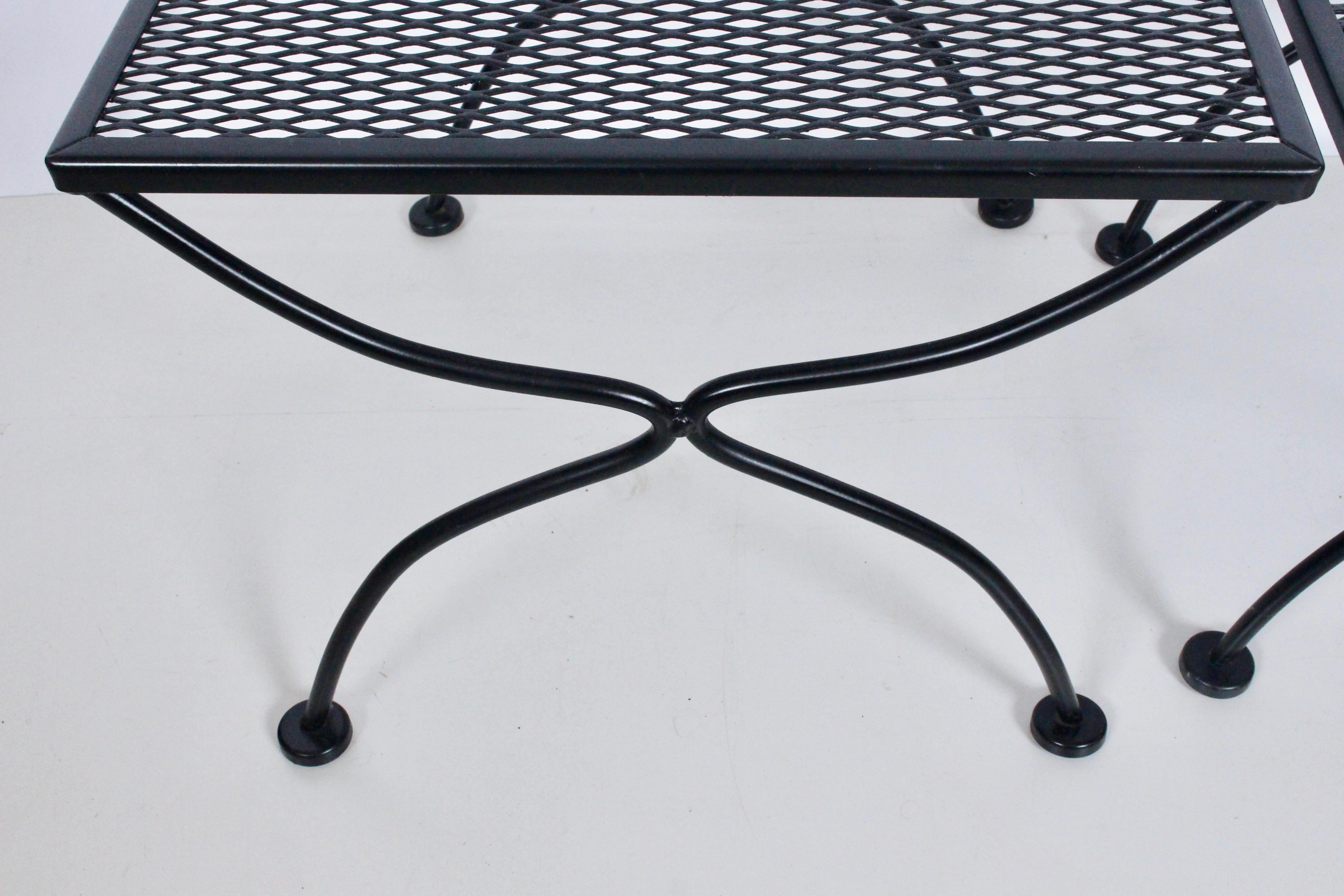 Russell Woodard Set of Three Black Iron Nesting Tables, 1950's For Sale 5