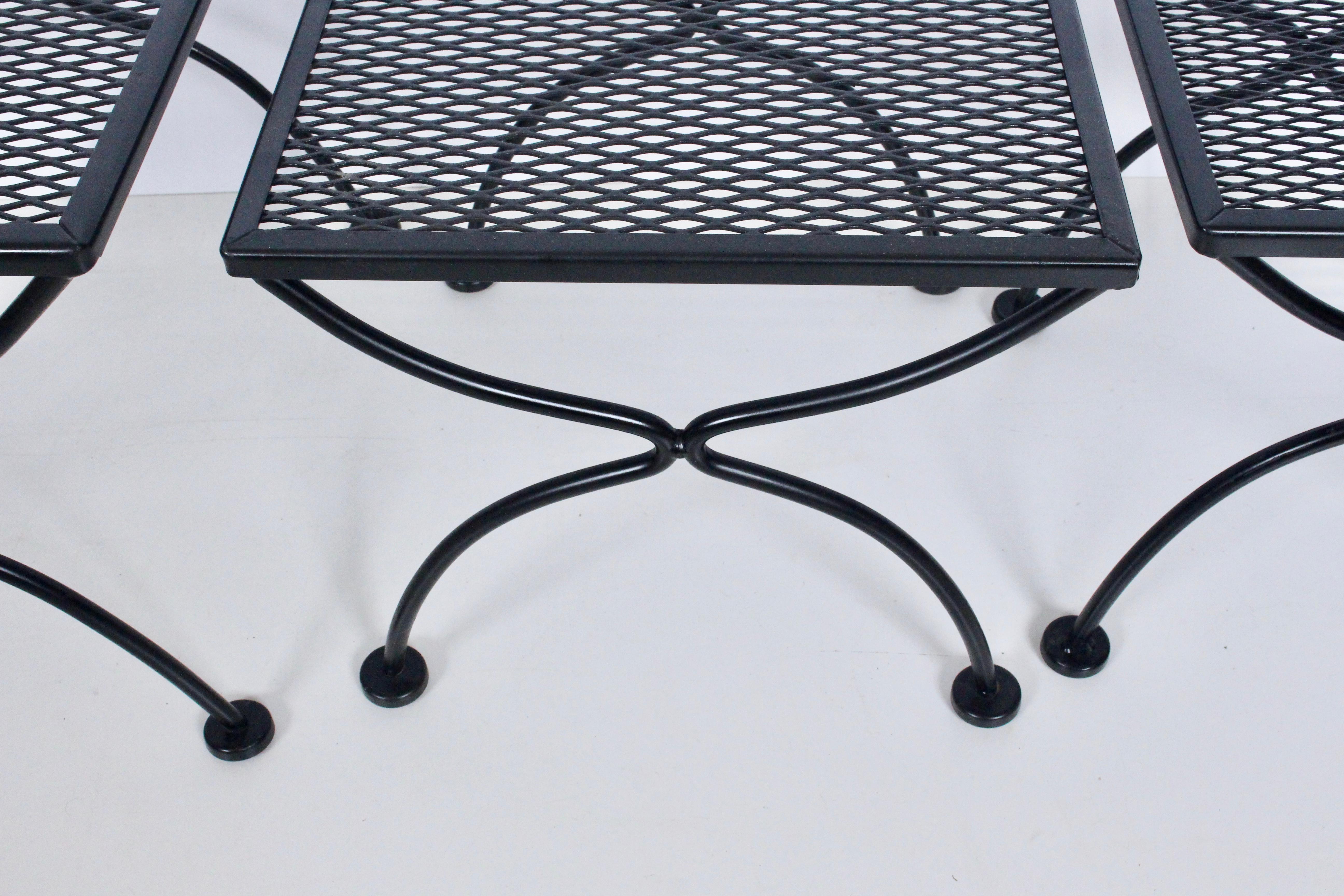 Russell Woodard Set of Three Black Iron Nesting Tables, 1950's For Sale 6