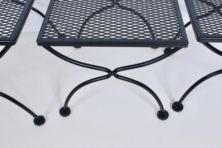 Russell Woodard Set of Three Black Iron Nesting Tables, 1950's For Sale 7