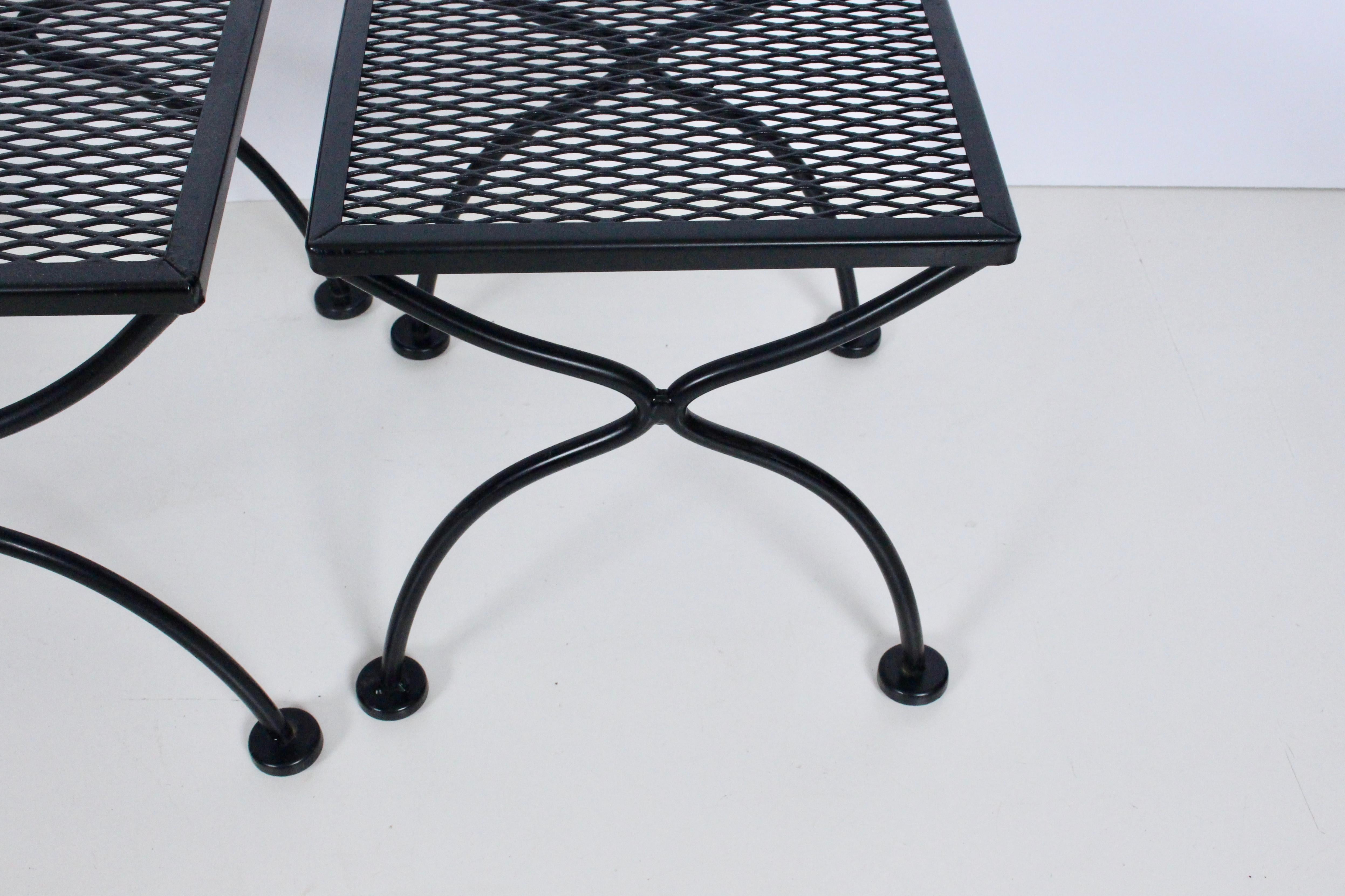 Russell Woodard Set of Three Black Iron Nesting Tables, 1950's For Sale 7