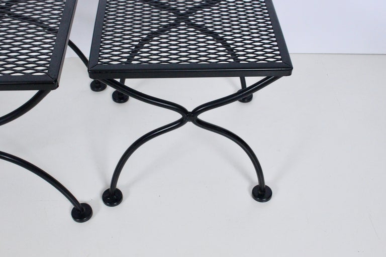 Russell Woodard Set of Three Black Iron Nesting Tables, 1950's For Sale 8