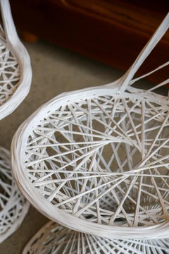 Chaises de salle à manger en fibre de verre tressée « Russell Woodard »
