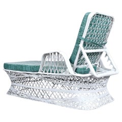 Russell Woodard Spun Fiberglass Outdoor Chaise Lounger with Reversible Cushions